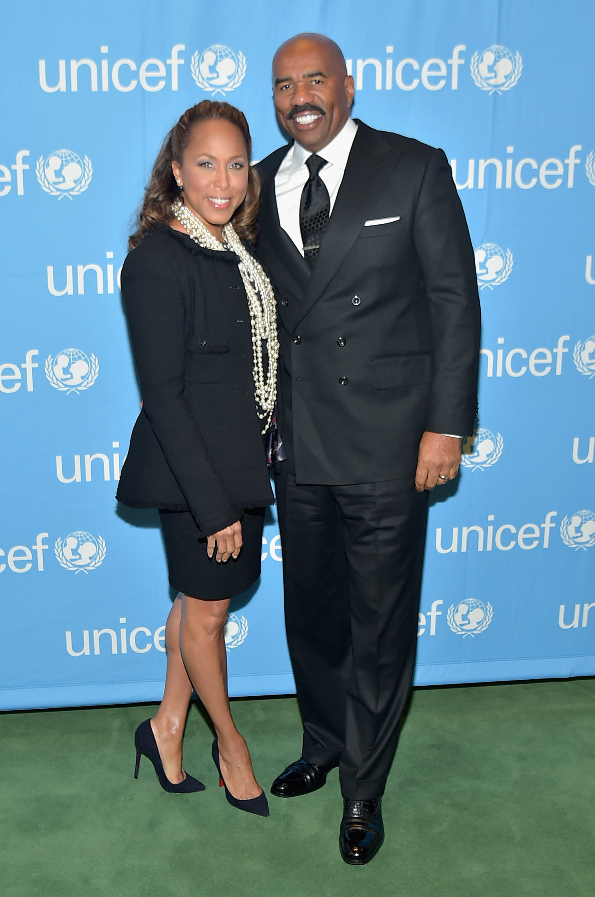 Marjorie Harvey and Steve Harvey at the UNICEF launch of the #IMAGINE Project in New York City on November 20, 2014| Source: Getty Images