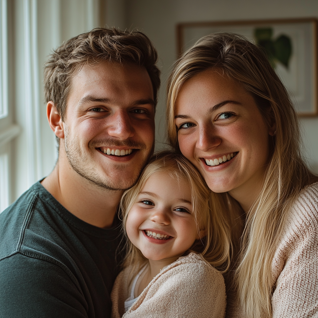 A couple with their little daughter | Source: Midjourney