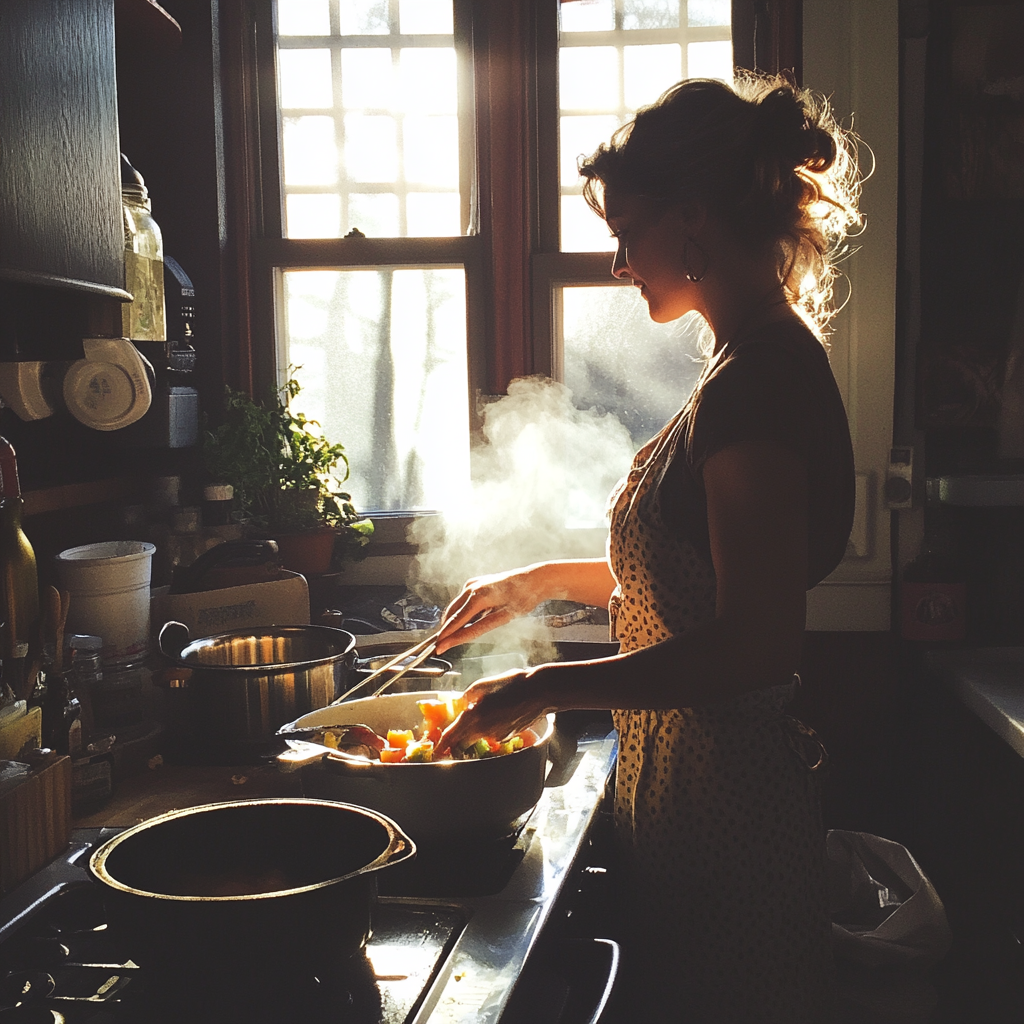 A woman cooking | Source: Midjourney