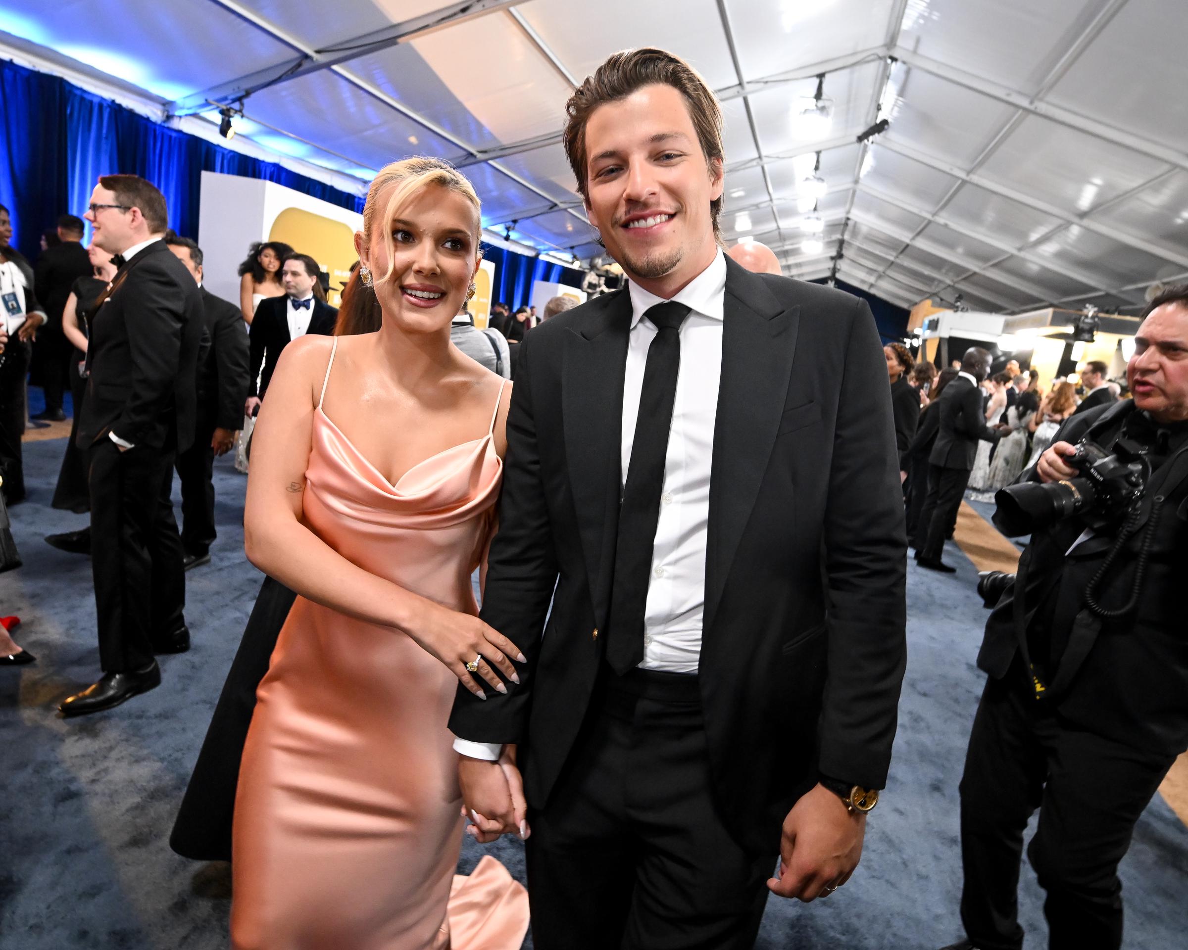 Millie Bobby Brown and Jake Bongiovi. | Source: Getty Images