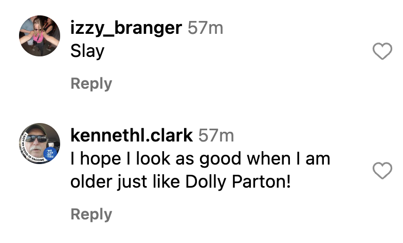 Fan comments on Dolly Parton's recent Instagram post dated November 2023 | Source: Instagram.com/dollyparton