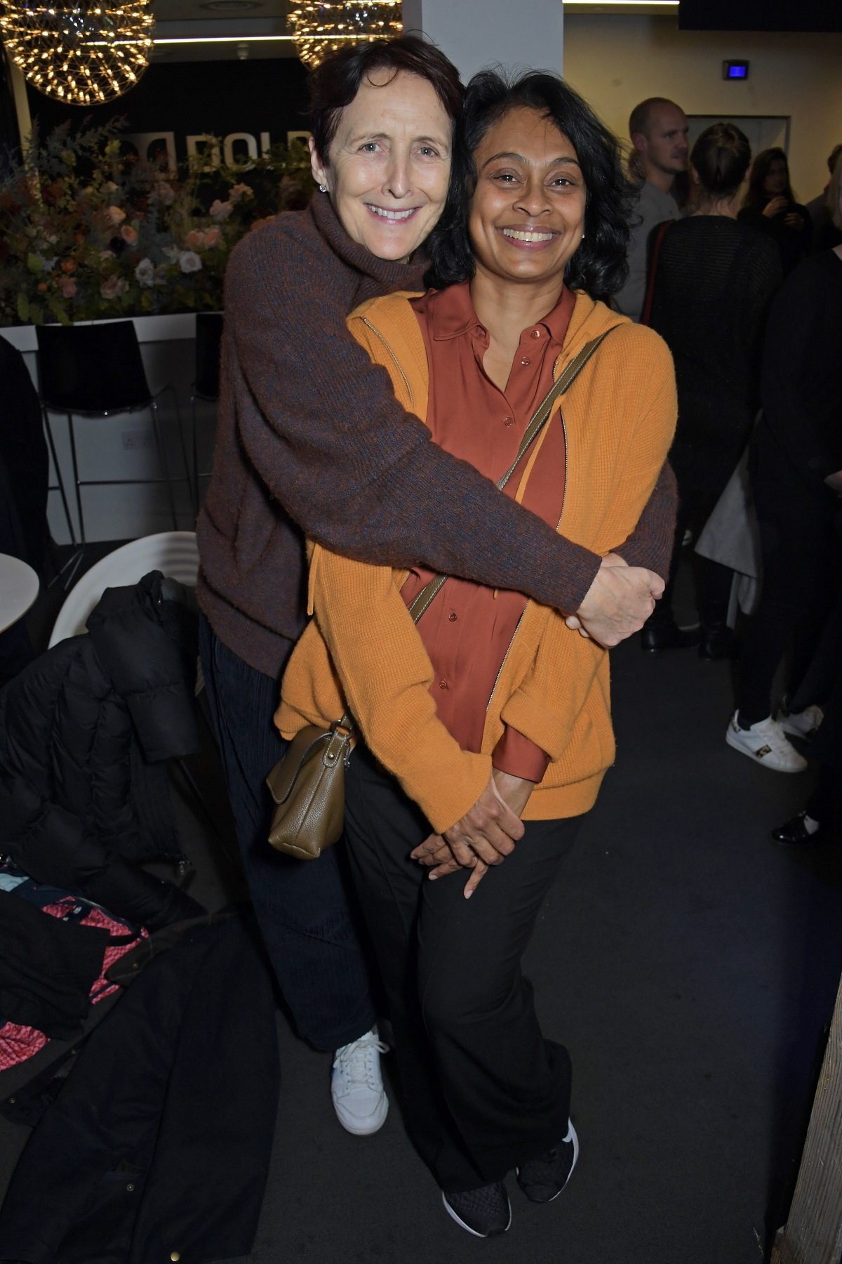 Fiona Shaw and Sonali Deraniyagala on November 29, 2019, in London, England. | Source: Getty Images 