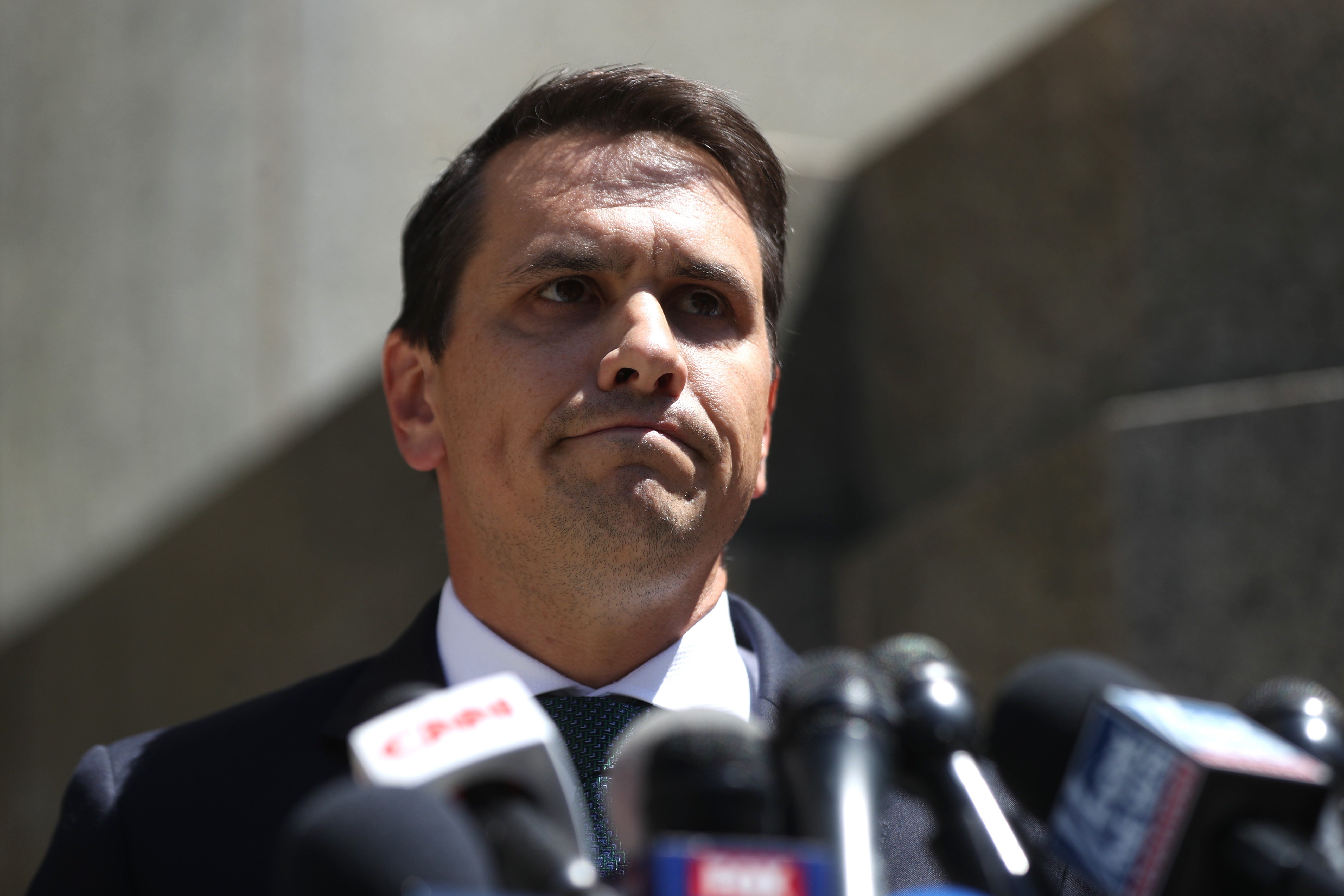 Todd Blanche delivers a speech to the press at New York State Supreme Court in Manhattan on June 27, 2019, in New York City | Source: Getty Images