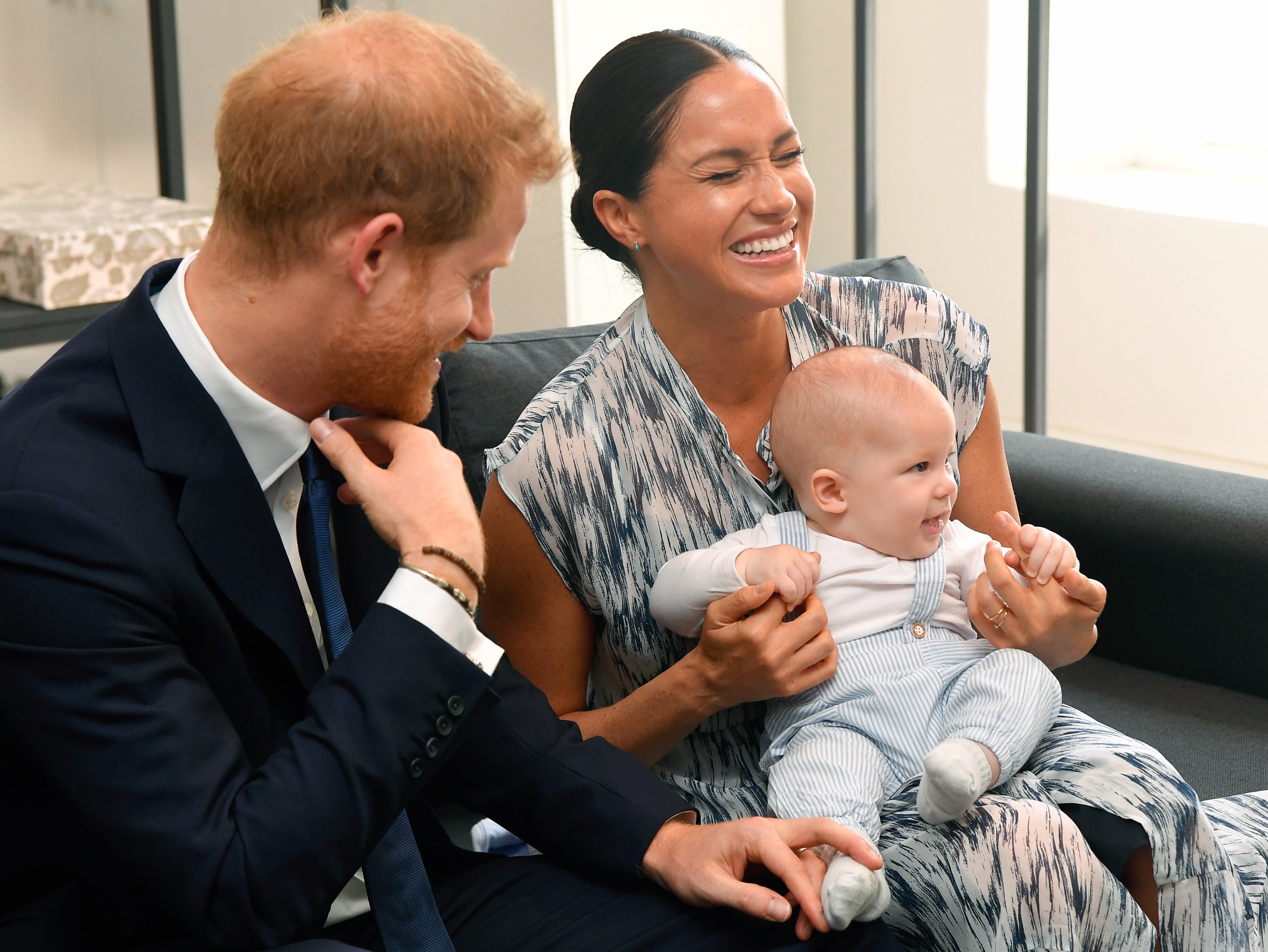 Prince Harry, and his wife Meghan Markle with their son Archie Harrison Mountbatten-Windsor on September 25, 2019 in Cape Town, South Africa | Source: Getty Images