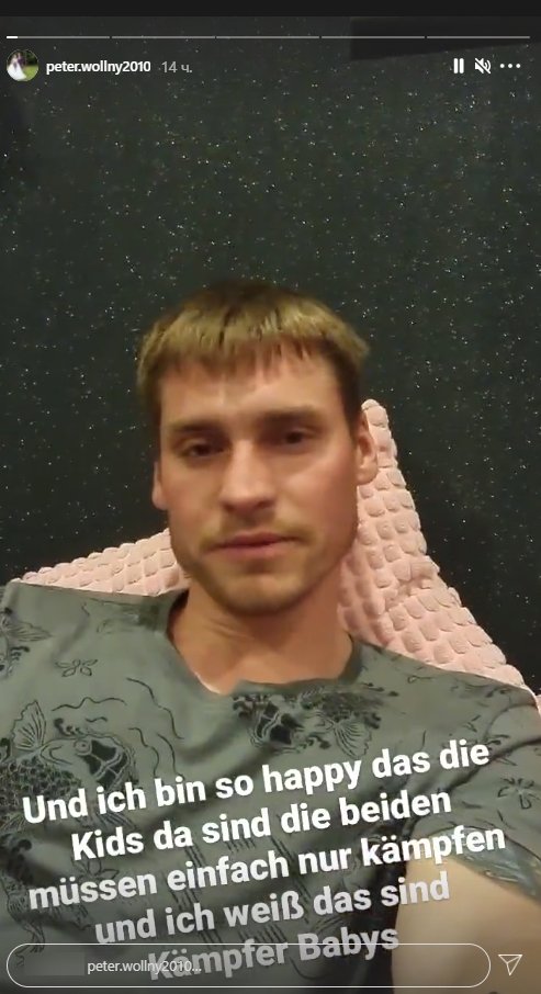 Peter berichtet über die Zwillinge in seiner Instagram-Story. I Source: instagram.com/peter.wollny2010