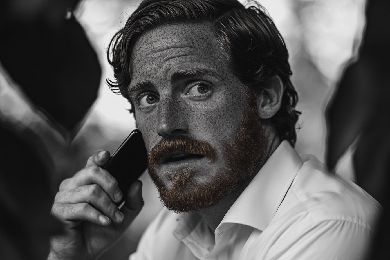 A man speaking on a phone | Source: Midjourney