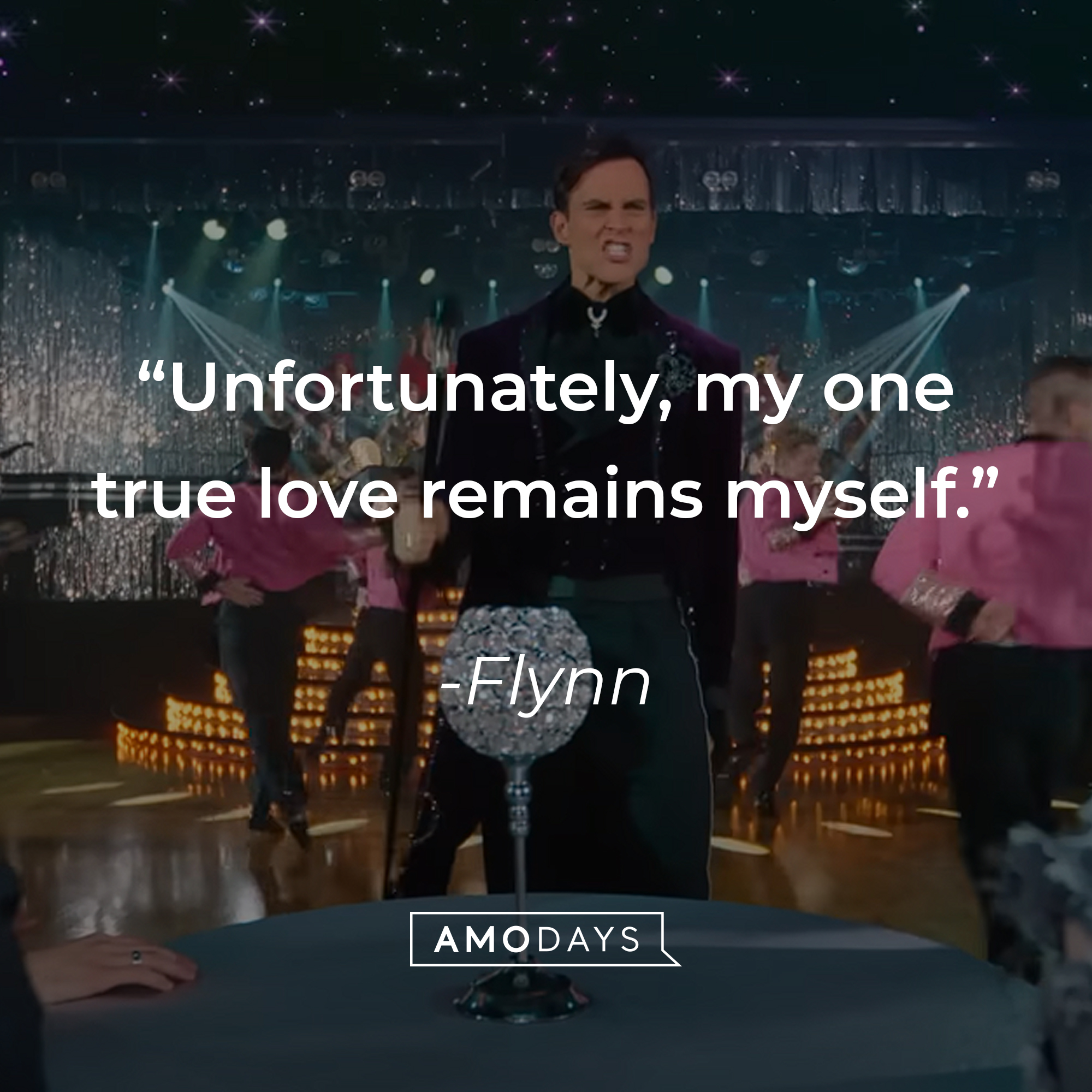 An image of Caleb Covington with Flyn’s quote: “Unfortunately, my one true love remains myself.” | Source: youtube.com/netflixafterschool