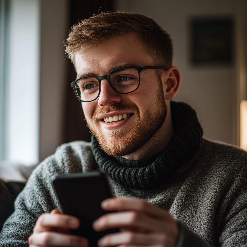 A man looks distracted while using his phone | Source: Midjourney