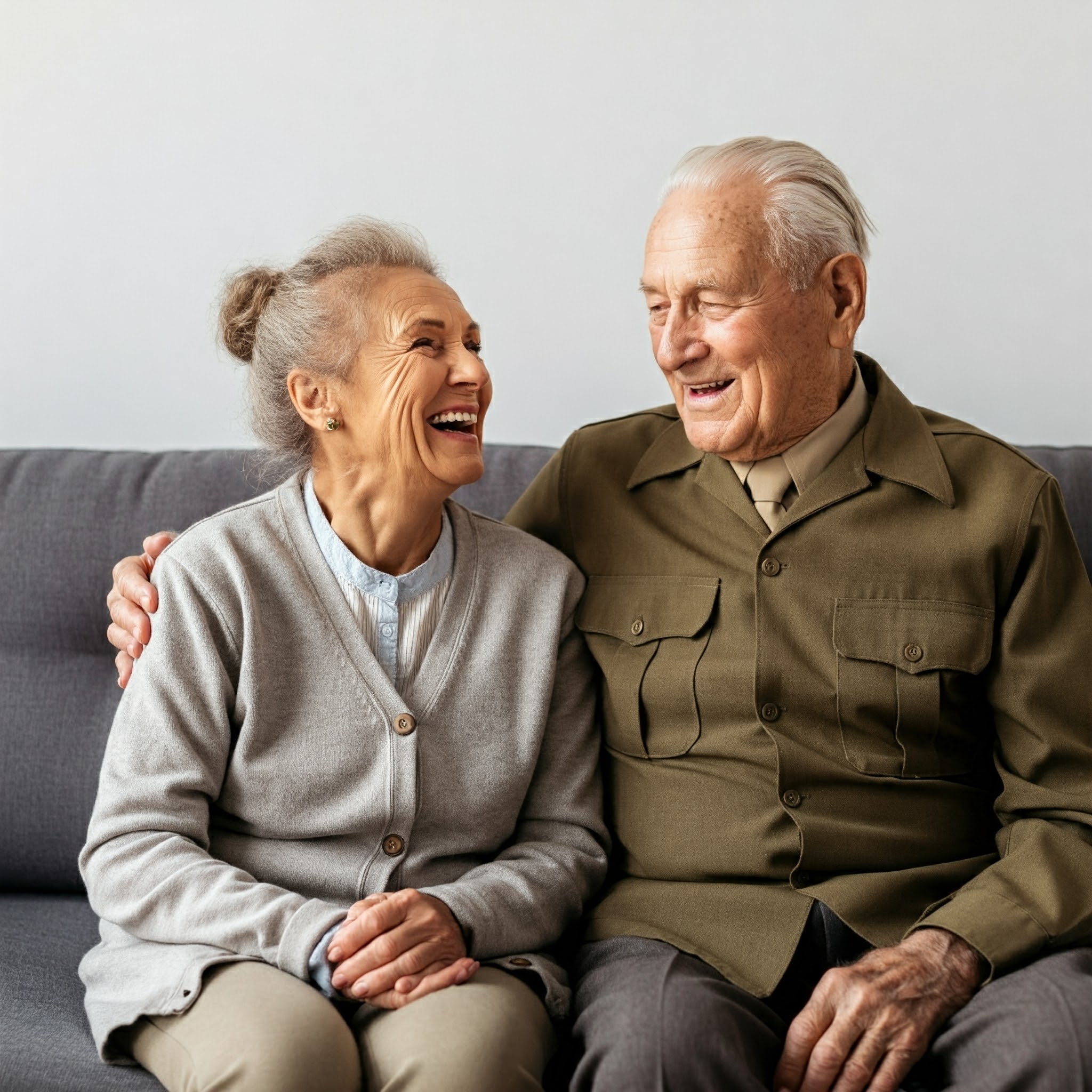 Two grandparents on a sofa | Source: Gemini