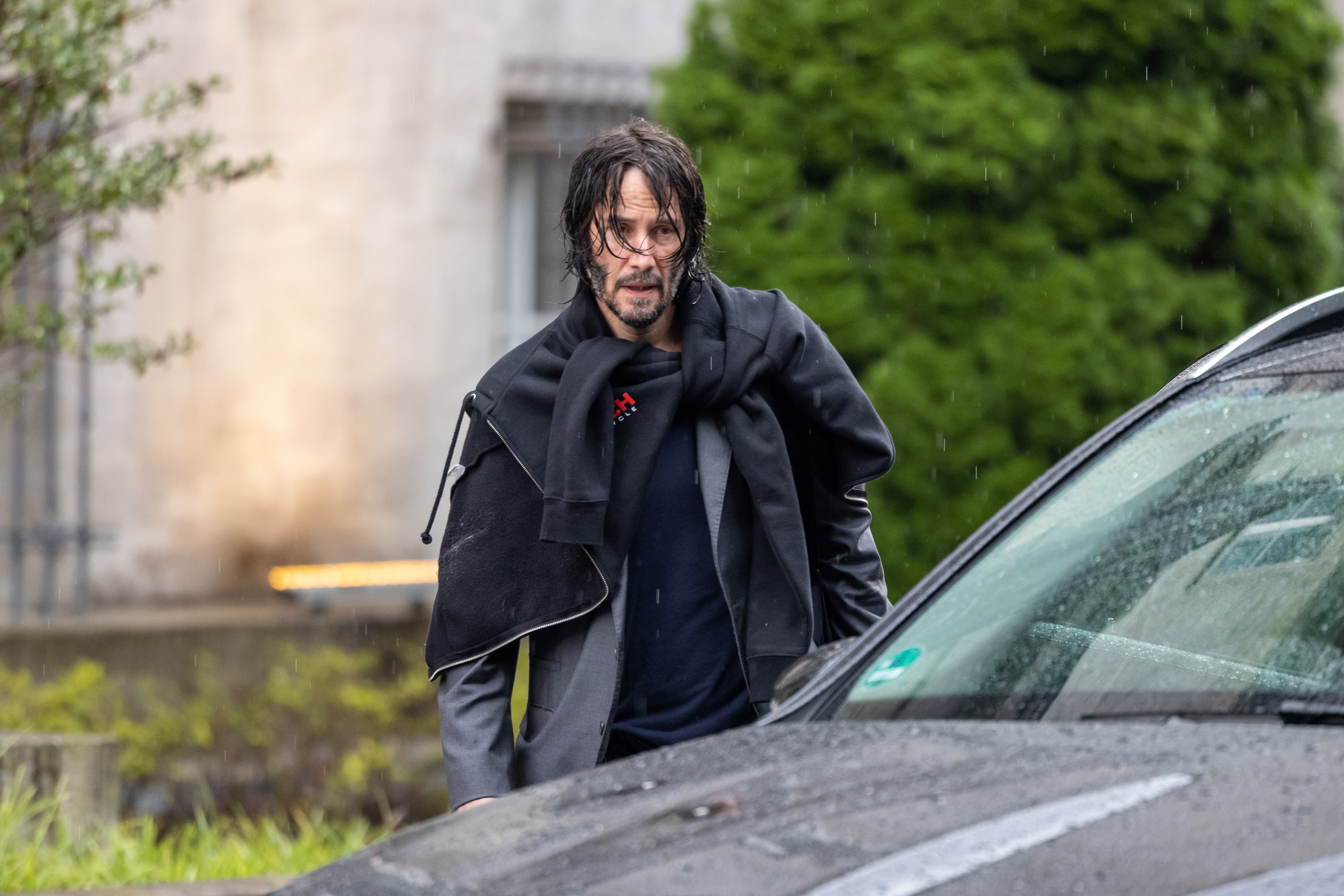 Keanu Reeves spotted out while filming "John Wick: Chapter 4" in Berlin, Germany on August 5, 2021 | Source: Getty Images