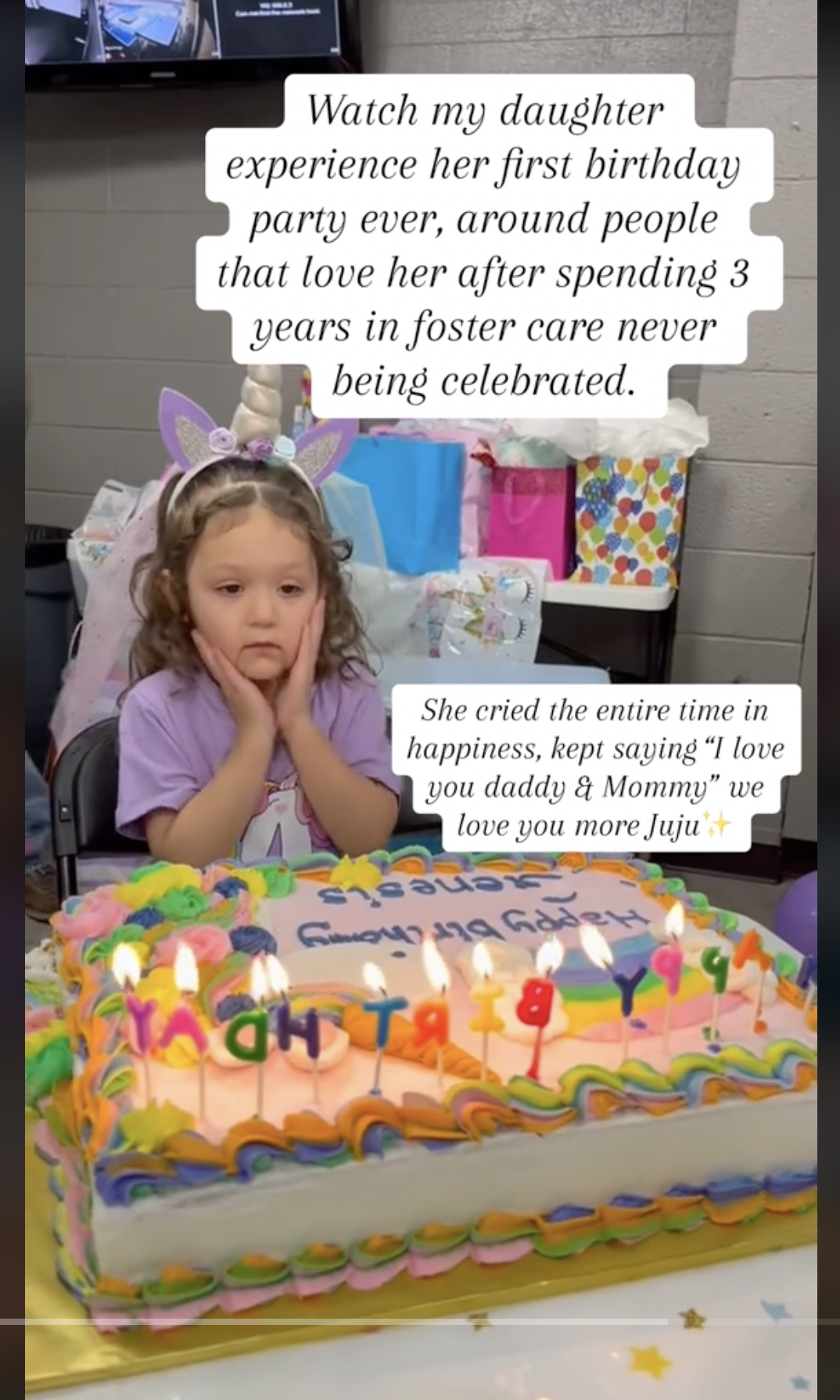 Genesis is pictured celebrating her fourth birthday, as seen in a video dated April 26, 2024 | Source: TikTok/jessgaytan2