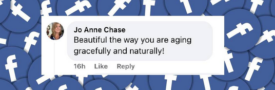 A fan comments on Roseanne Barr's appearance in her latest social media post, praising her natural beauty, from a Facebook post, dated September 30, 2024 | Source: Facebook/officialroseannebarr/