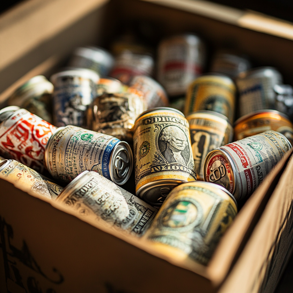 A box with beer cans | Source: Midjourney