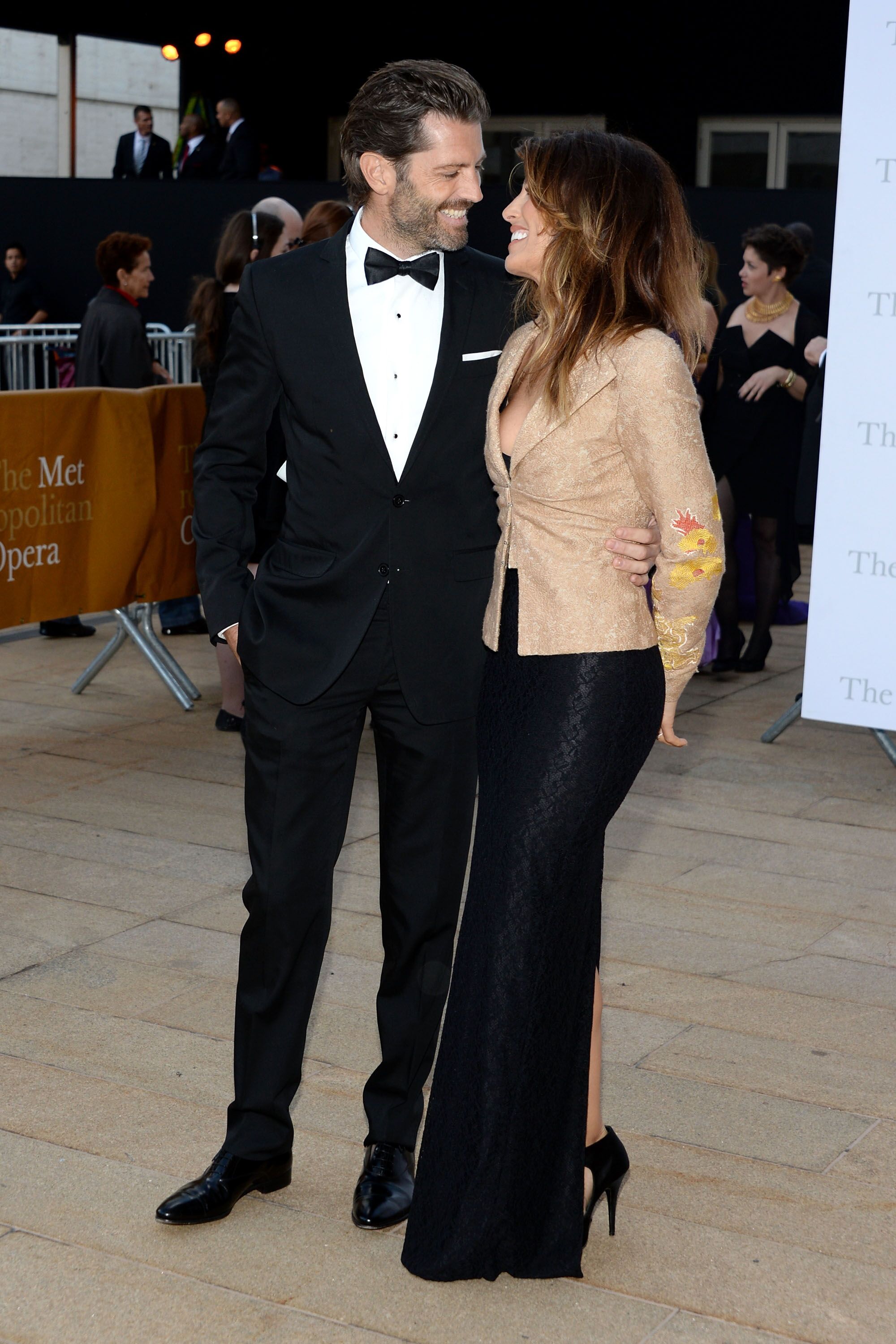 Model Louis Dowler (L) and actress Jennifer Esposito attend the Metropolitan Opera Season Opening | Getty Images / Global Images Ukraine