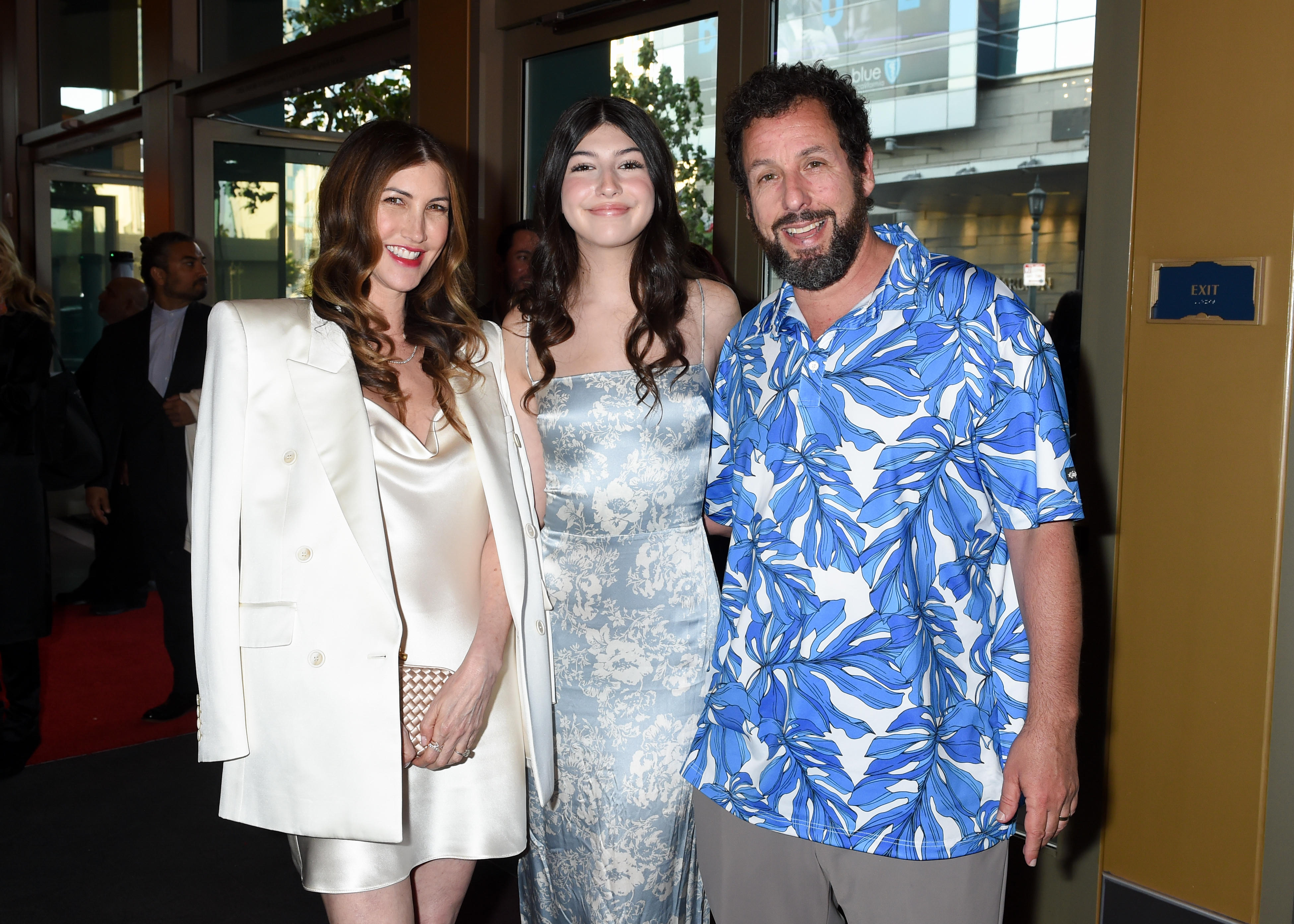 Jackie Sandler, Sunny Sandler and Adam Sandler at the premiere of "The Out-Laws" held at Regal L.A. Live on, June 26, 2023, in Los Angeles, California. | Source: Getty Images