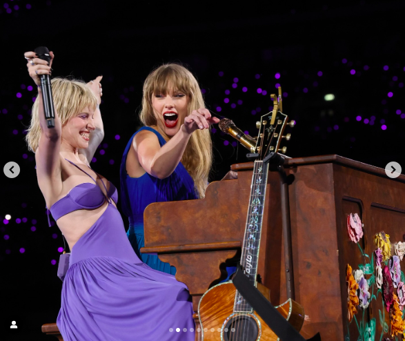 Hayley Williams and Taylor Swift performing during The Eras Tour, posted on June 24, 2024 | Source: Instagram/taylorswift