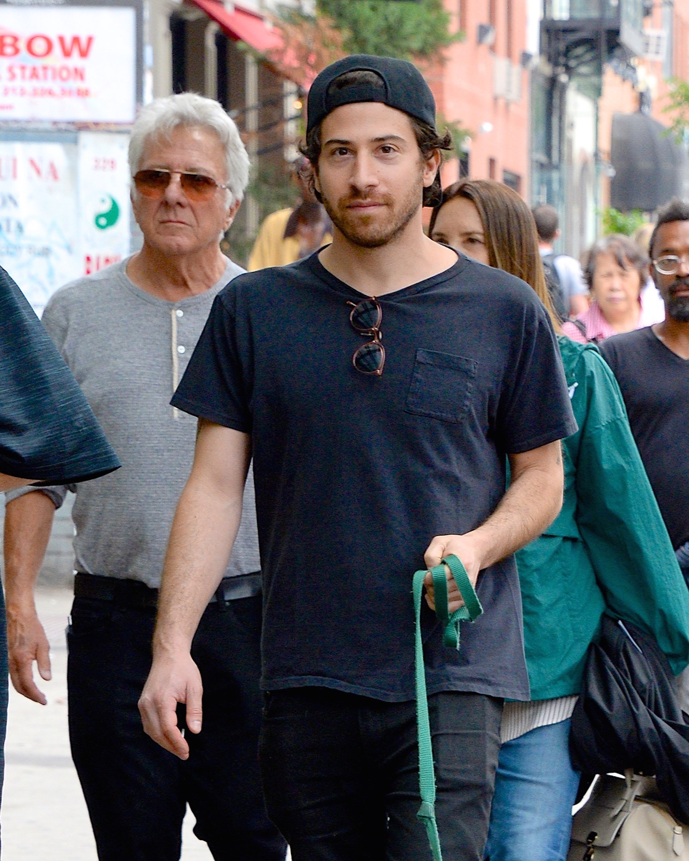 Dustin Hoffman, wife Lisa Hoffman and son Jake Hoffman seen out for a dog walk in Manhattan on June 13, 2018 in New York City. | Source: Getty Images