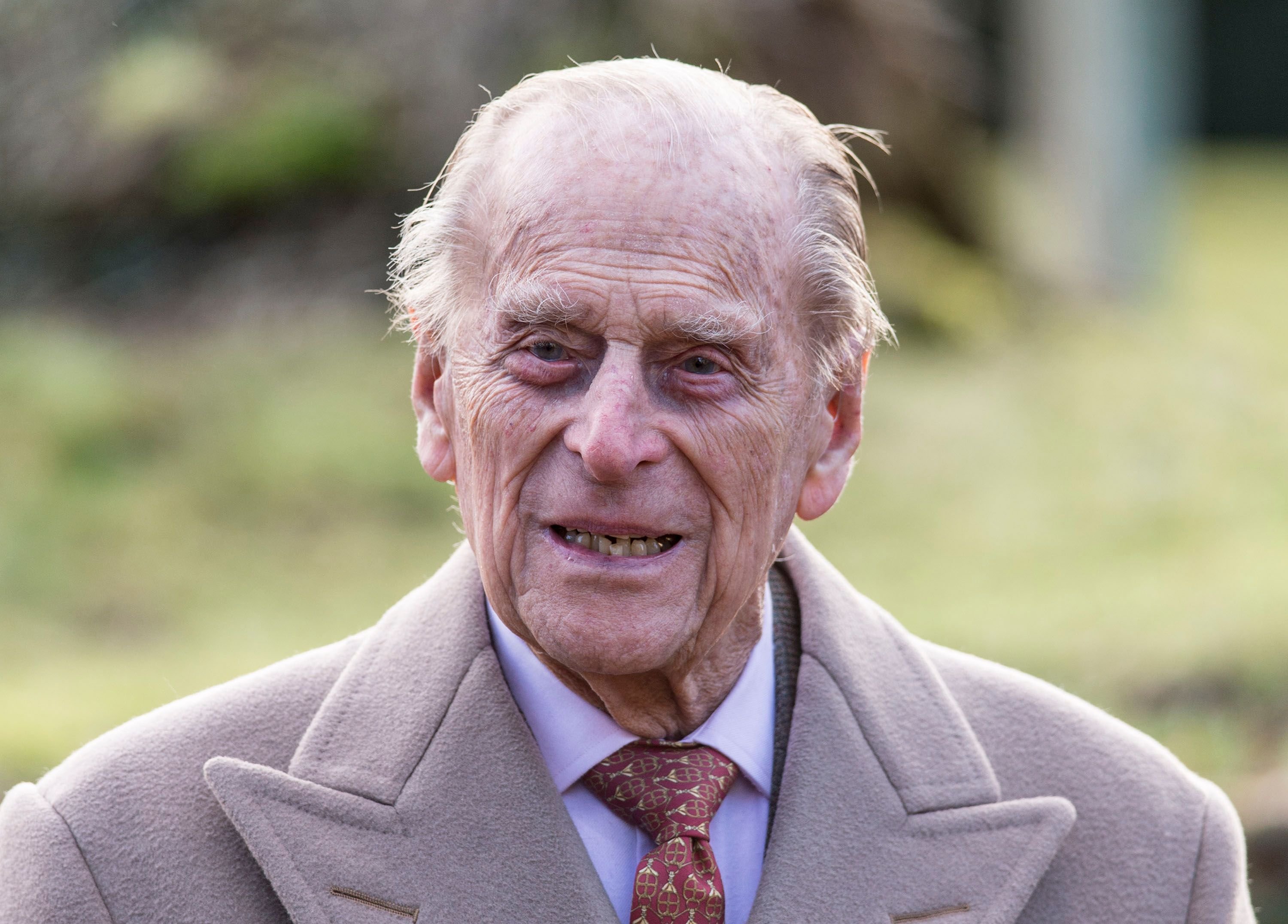 Prince Philip at Sunday Service at St Peter and St Paul Church in West Newton on February 4, 2018 | Photo: Getty Images