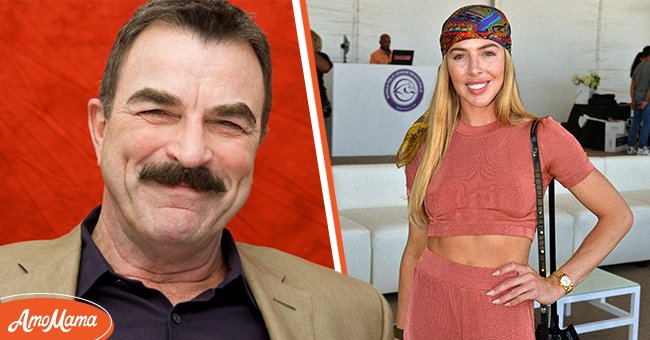 Tom Selleck during a portrait session in West Hollywood, California on August 16, 2010, and his daughter Hannah Selleck at The World Polo League Beach Polo Miami Beach on April 24, 2021, in Florida | Photos: Munawar Hosain/Fotos International & Johnny Louis/Getty Images