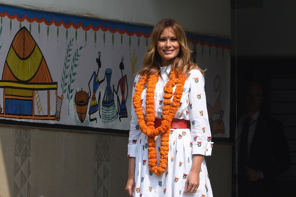 Melania Trump at Sarvodaya Co-Educational Senior Secondary School during a visit to a Delhi Government School on February 25, 2020, in New Delhi, India | Photo: Sanchit Khanna/Hindustan Times/Getty Images