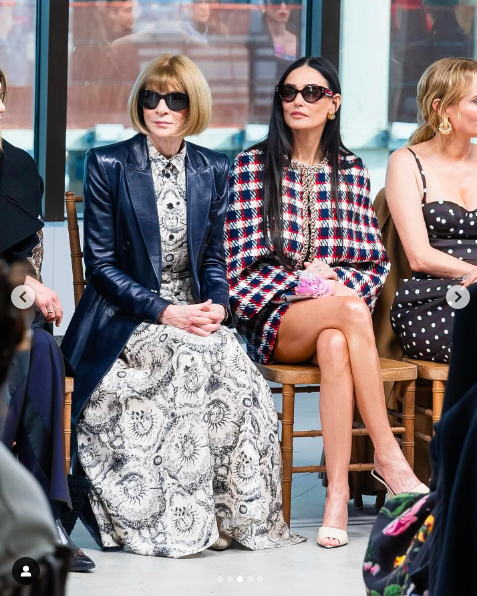 Anna Wintour and Demi Moore watching the Carolina Herrera Fashion Show posted on February 13, 2024 | Source: Instagram/demimoore