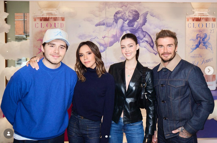 Brooklyn Beckham, Nicola Peltz, David and Victoria Beckham attend an event for Cloud 23 in a post dated October 4, 2024 | Source: Instagram/victoriabeckham