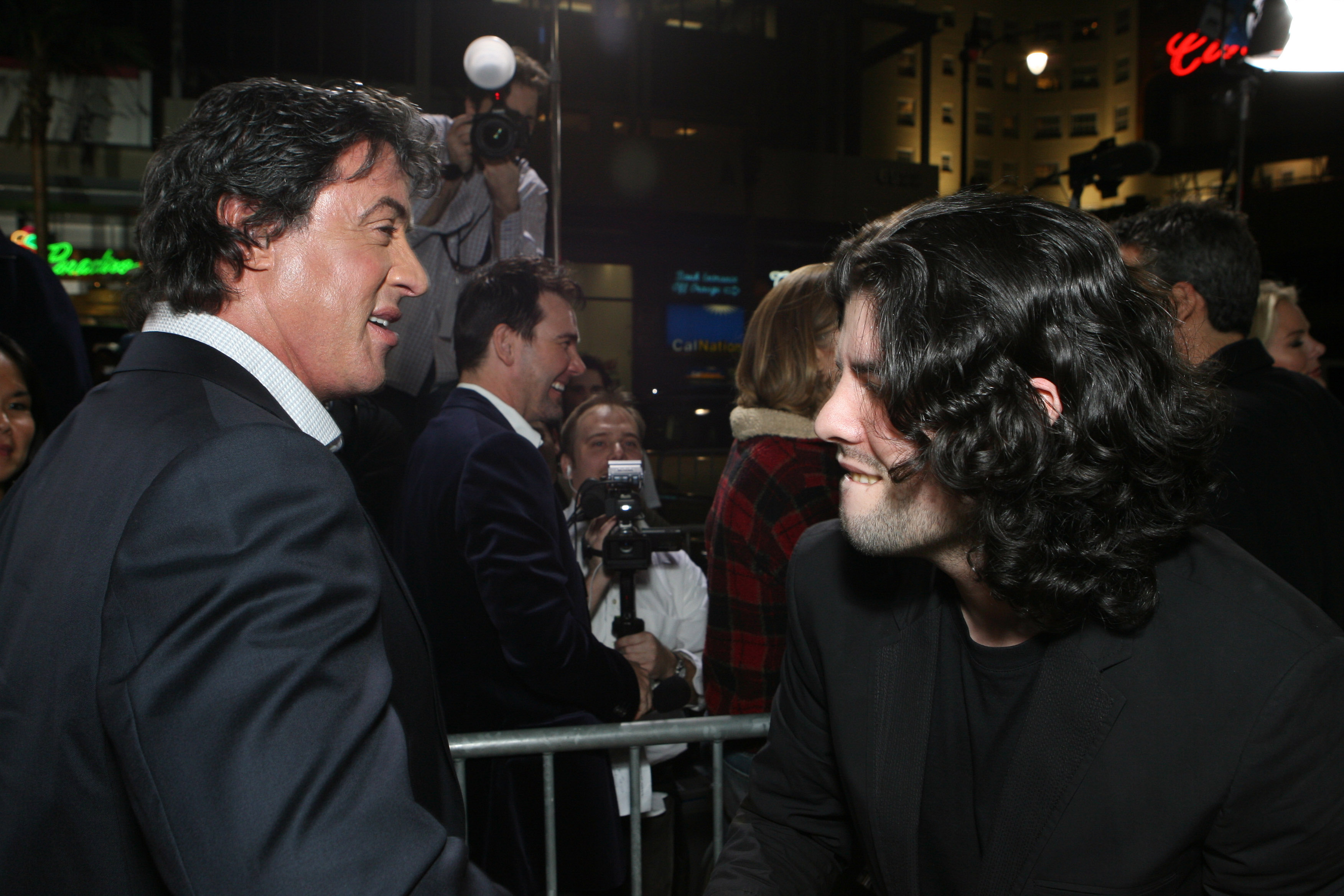 Sylvester and Sage Stallone during the world premiere of "Rocky Balboa" in Hollywood, California, on December 13, 2006 | Source: Getty Images