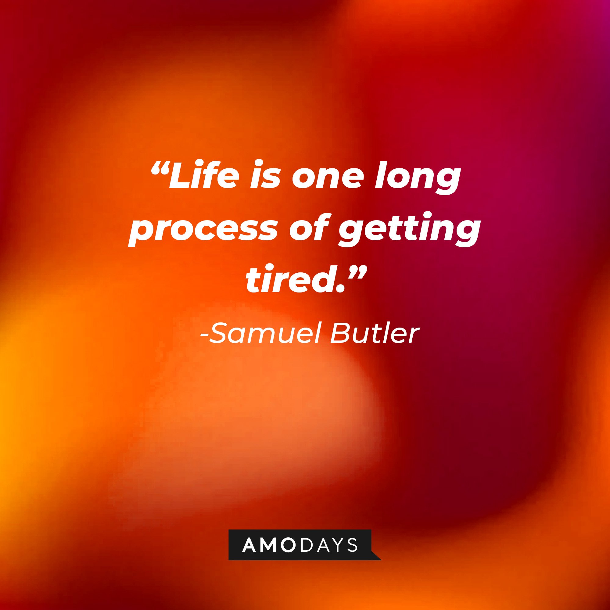 Samuel Butler's quote: “Life is one long process of getting tired.” | Image: AmoDays