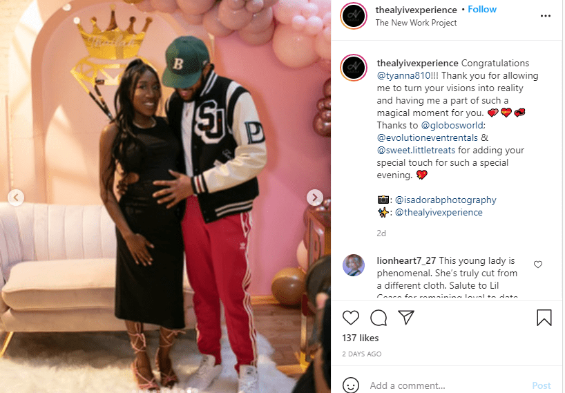 CJ Wallace poses with his sister T'yanna at her baby shower | Source: instagram.com/thealyivexperience