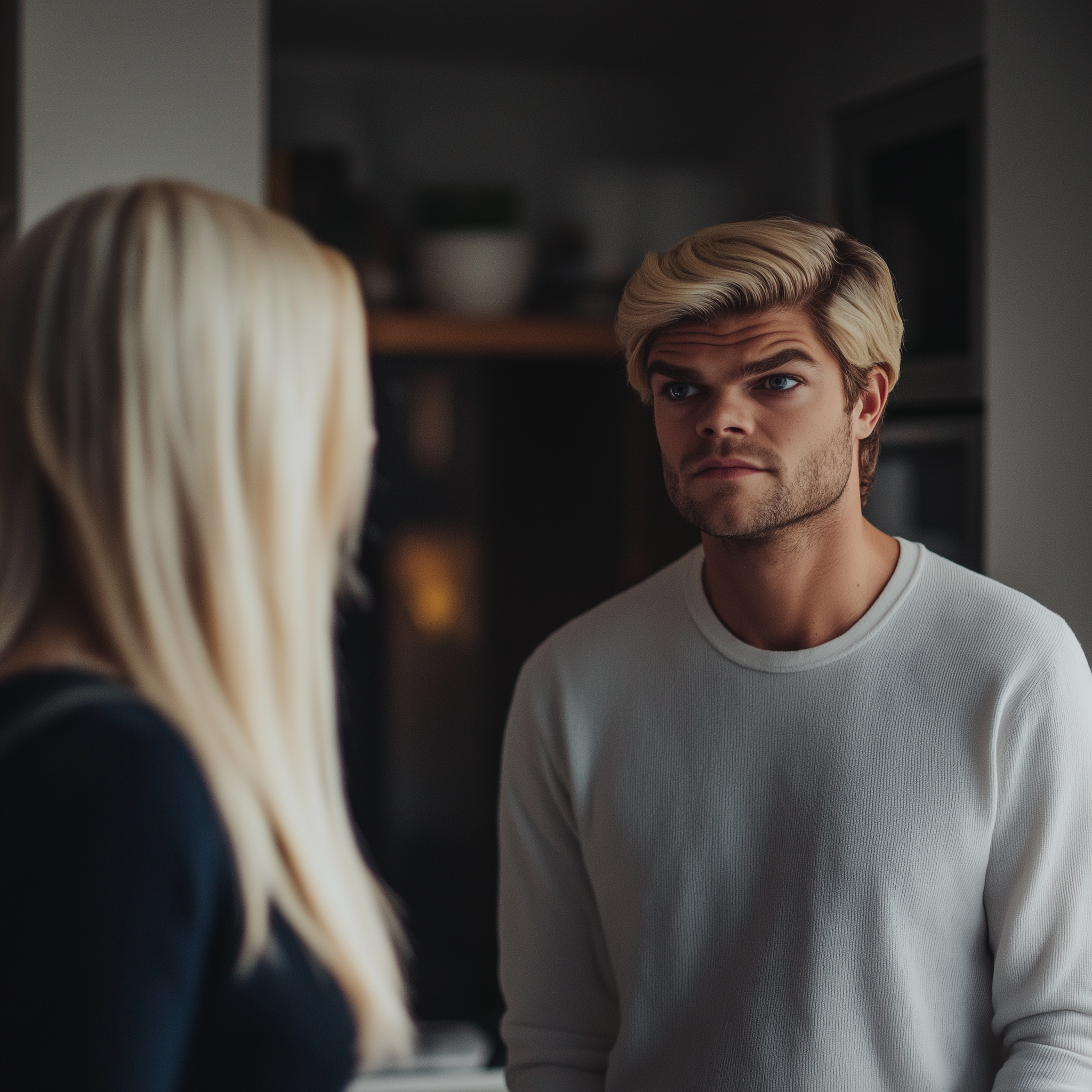 A man talking to his wife | Source: Midjourney