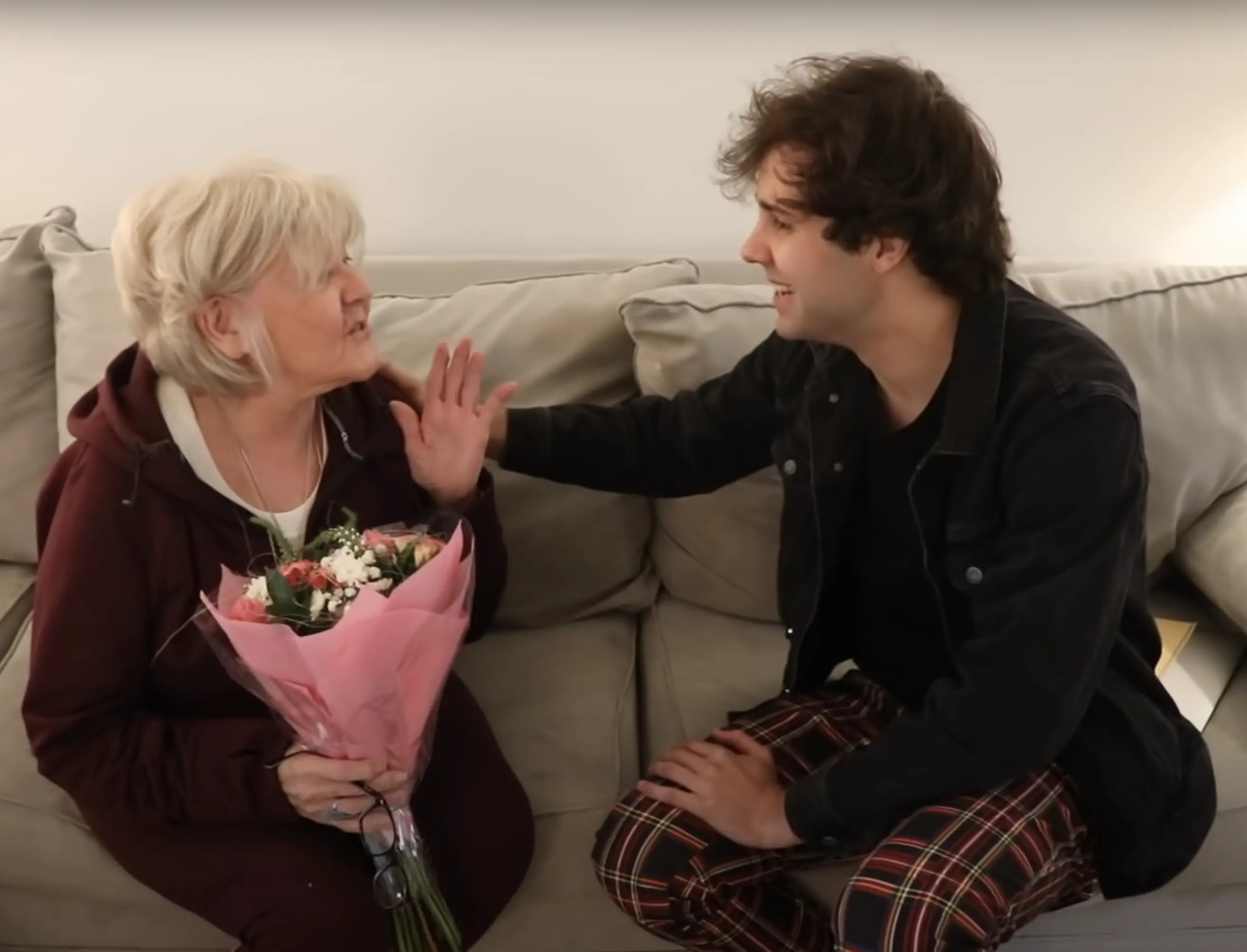 Lorraine Charlotte Nash surprised by David Dobrik at her Boston home in a clip added to YouTube on May 18, 2019 | Source: YouTube/David Dobrik