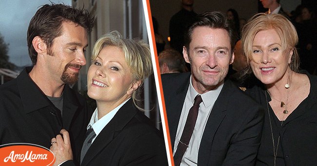 Hugh Jackman with his wife Deborra Lee Furness, circa, 2001 [left] Hugh Jackman and Deborra-Lee Furness attend the 2017 Stephan Weiss Apple Awards on June 7, 2017 [right] | Photo: Getty Images