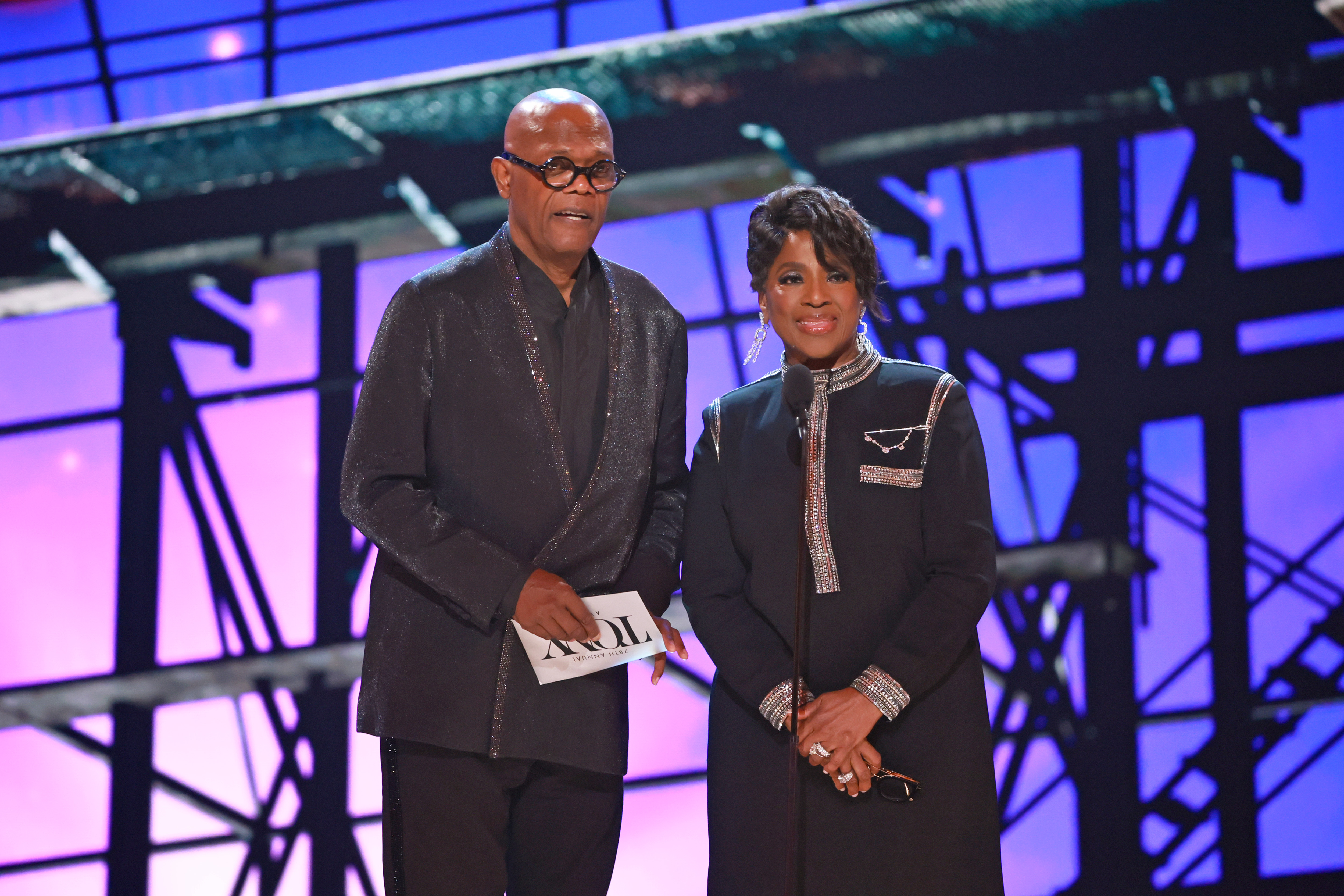 Samuel L. Jackson and LaTanya Richardson Jackson speak onstage during The 78th Annual Tony Awards at Radio City Music Hall on June 8, 2025, in New York City | Source: Getty Images