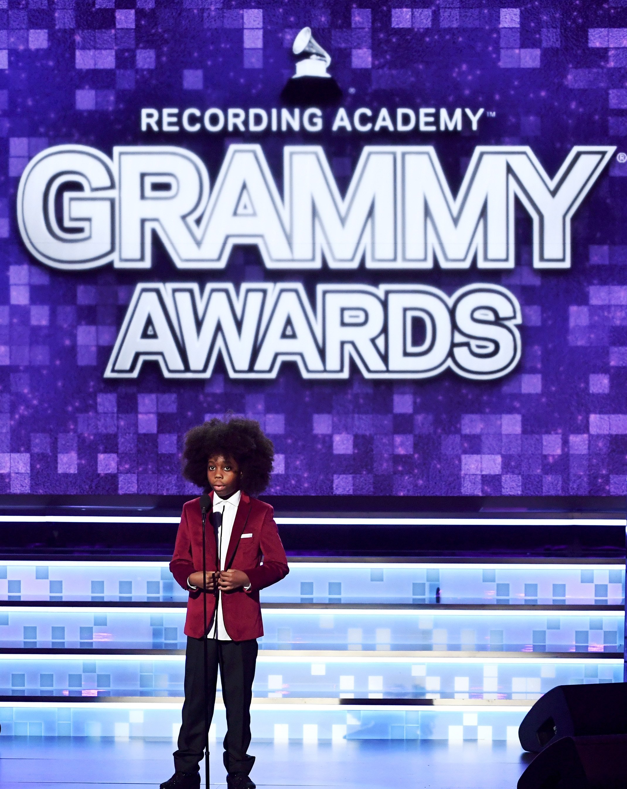 Raif-Henok Emmanuel Kendrick introducing hi grandma, Diana Ross, onstage at the 61st Annual GRAMMY Awards in Los Angeles on Feb. 10, 2019. | Photo: Getty Images