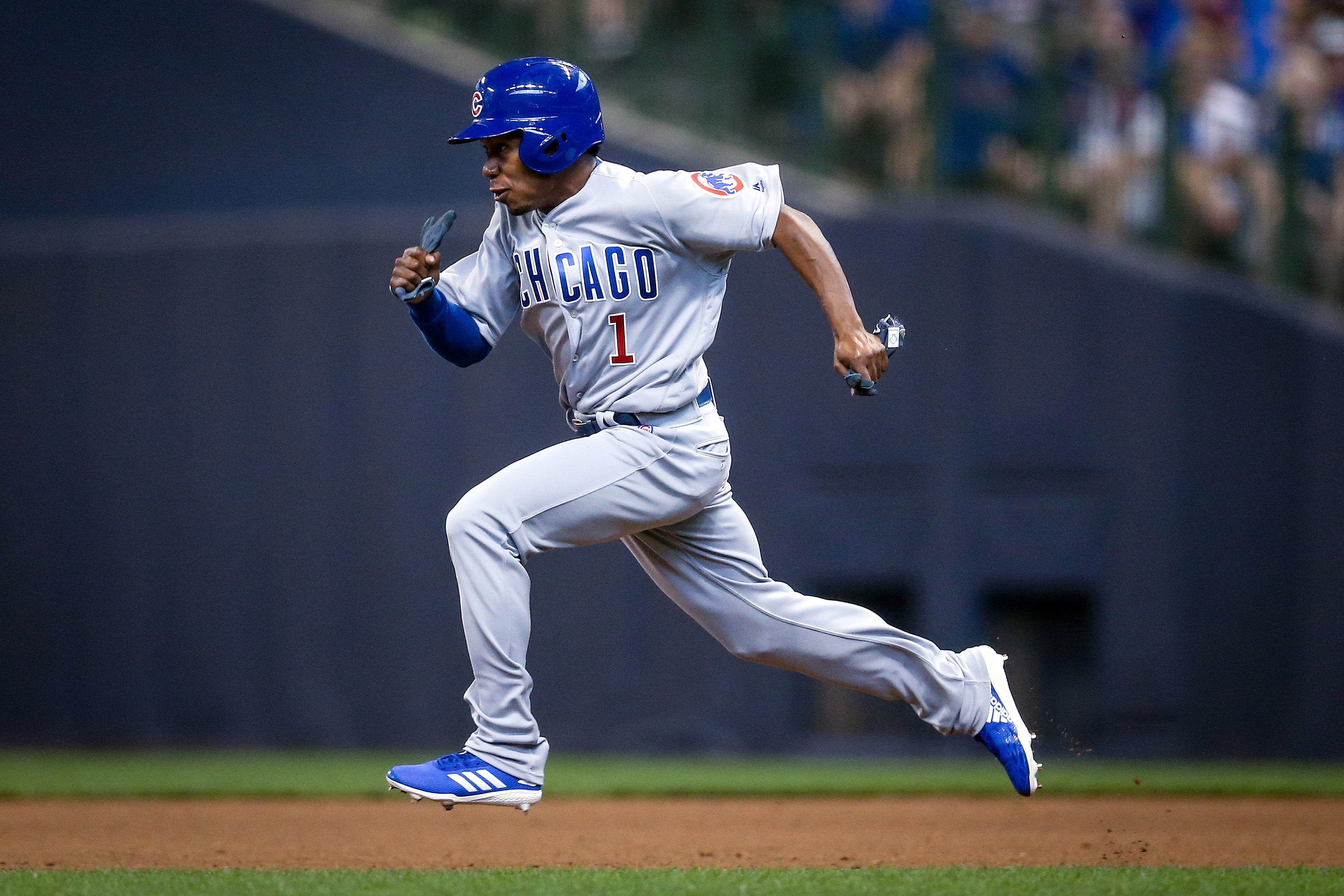 Terrance Gore of the Chicago Cubs steals second base against the Milwaukee Brewers at Miller Park in Wisconsin on September 3, 2018. | Source: Getty Images