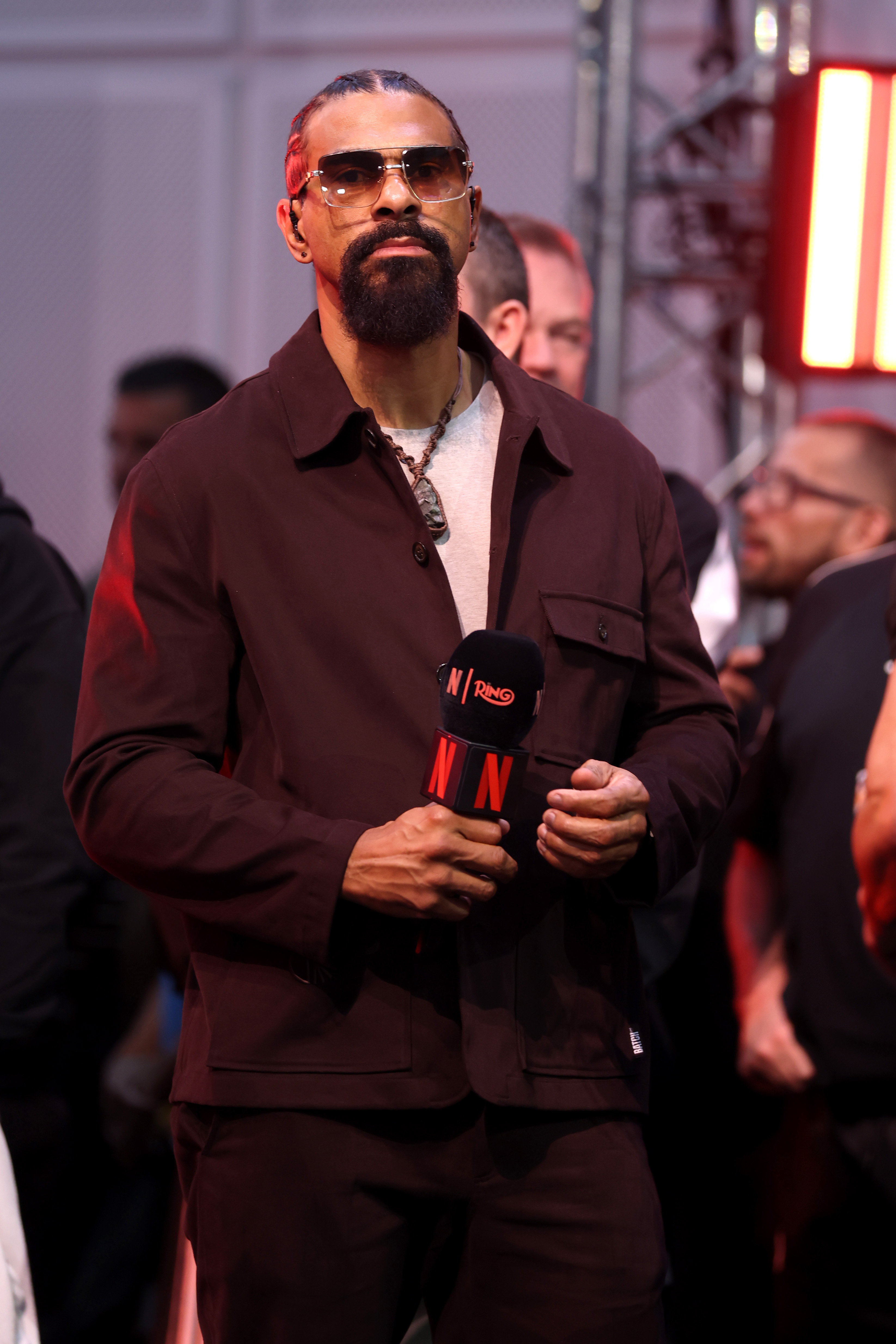 David Haye at the Tyson Fury vs Arslanbek Makhmudov weigh-in at The Pelligon on 10 April 2026 in London, England. | Source: Getty Images