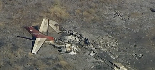 The wreckage of the plane, July 2023 | Source: youtube.com/@ABC7