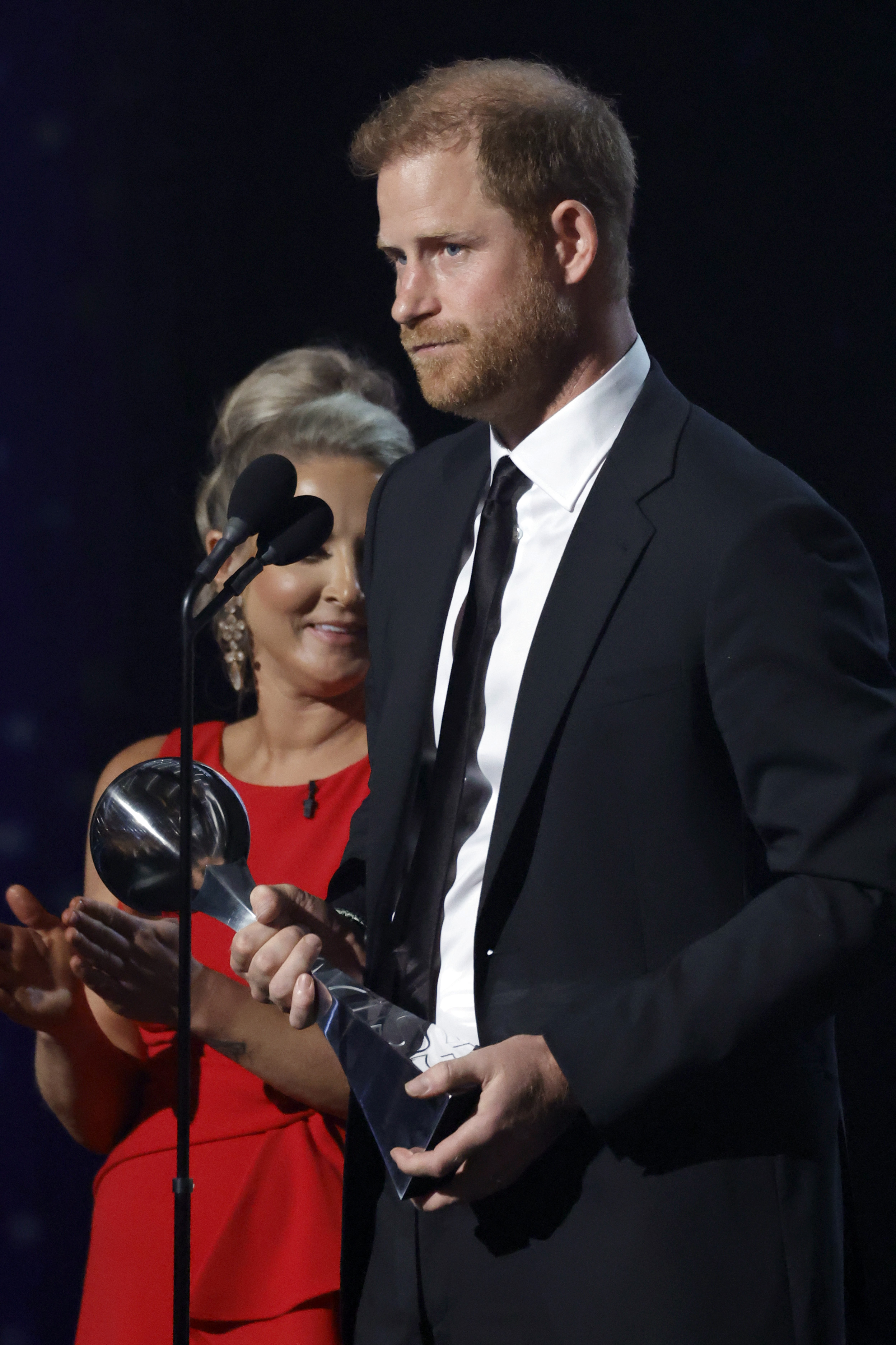 Prince Harry accepts the Pat Tillman Award at the 2024 ESPY Awards at Dolby Theatre in Hollywood, California, on July 11, 2024. | Source: Getty Images