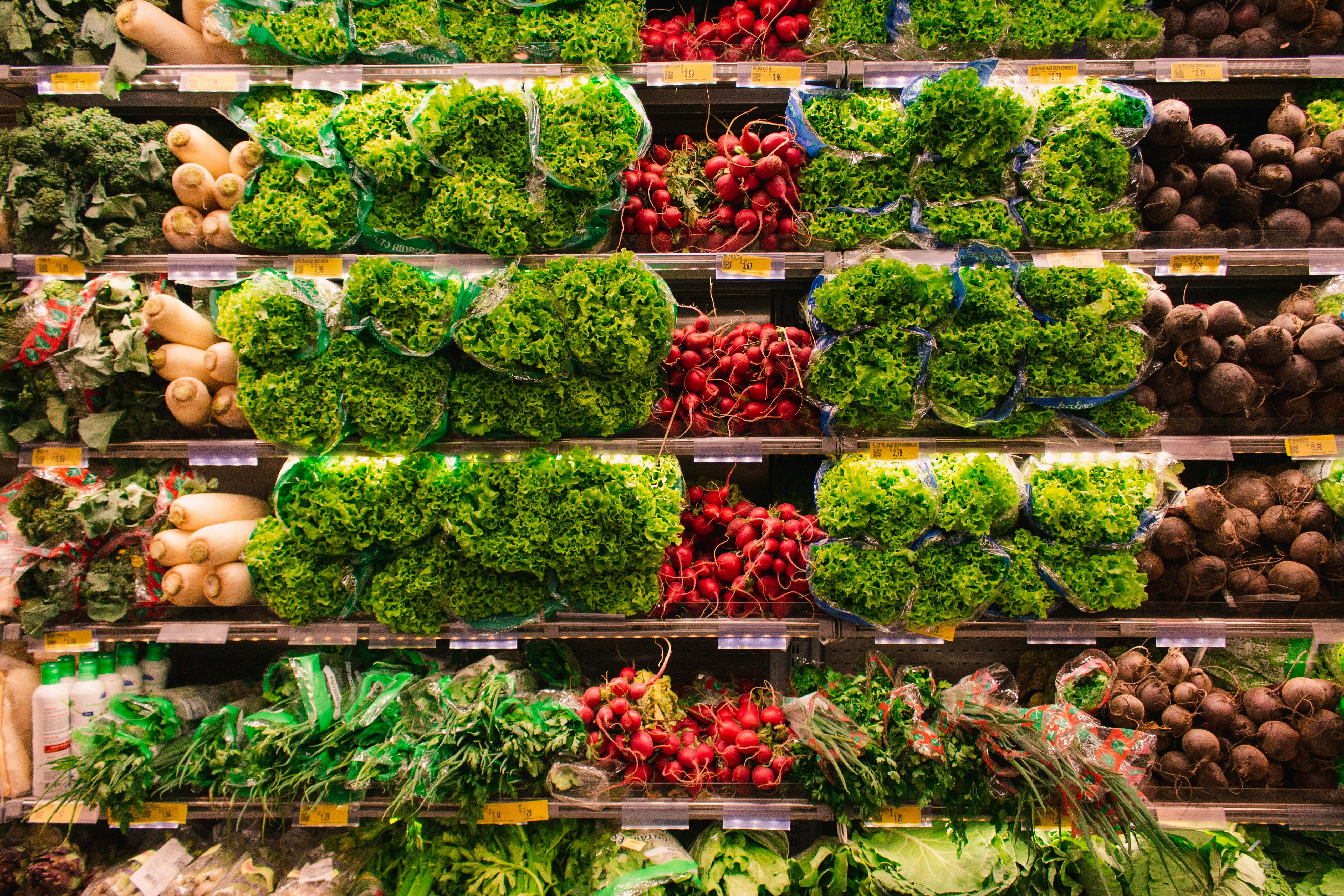 The vegetable section at the grocery store | Source: Pexels