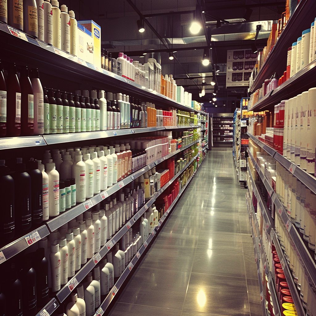 An aisle in a supermarket | Source: Midjourney
