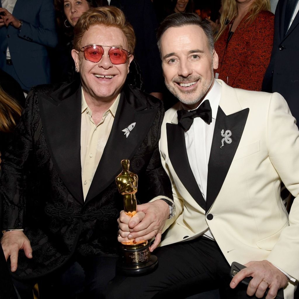 Elton John and David Furnish at the 28th Annual Elton John AIDS Foundation Academy Awards Viewing Party sponsored by IMDb, Neuro Drinks and Walmart on February 09, 2020 | Photo: Getty Images
