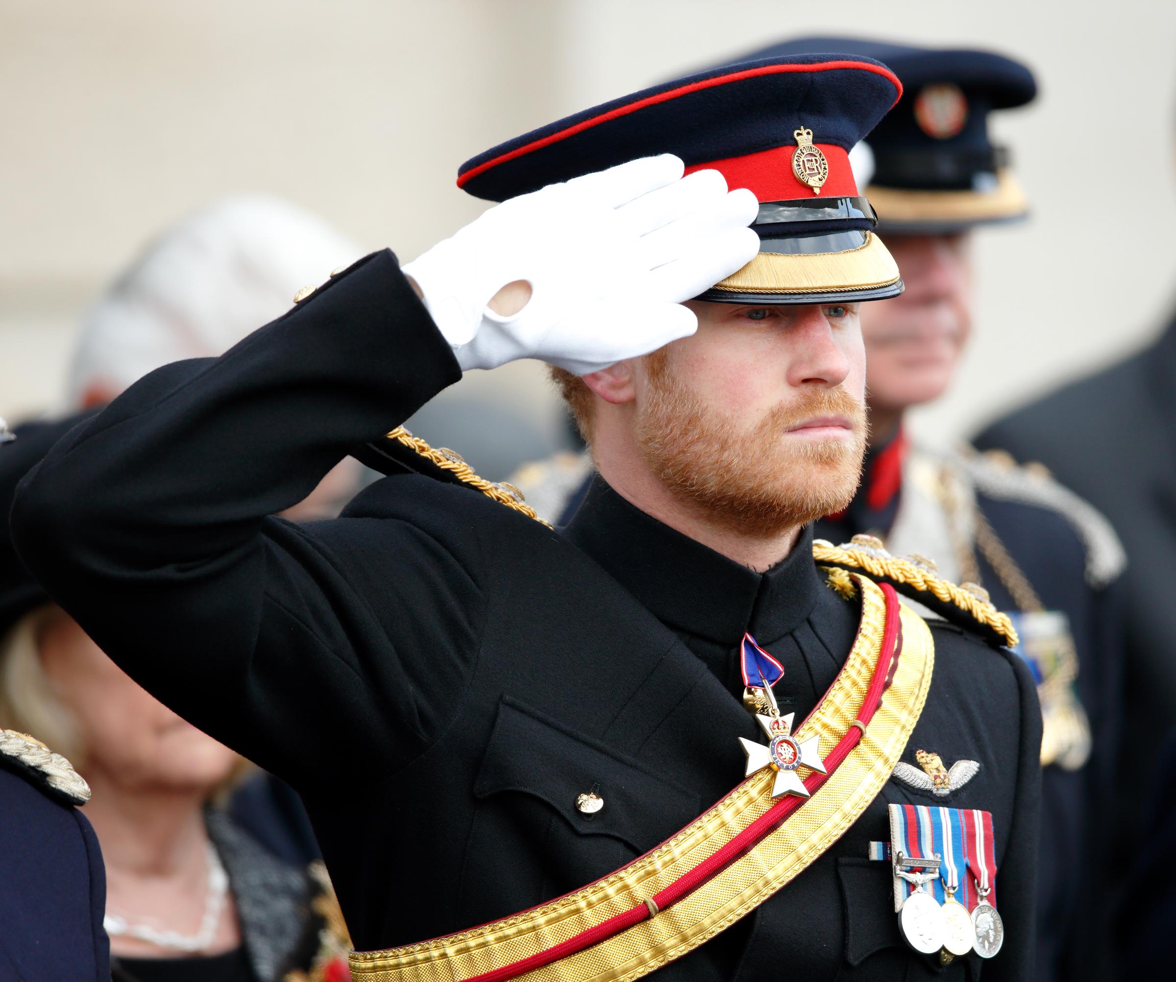 Prince Harry attends the Armistice Day Service at the National Memorial Arboretum in Alrewas, England, on November 11, 2016 | Source: Getty Images