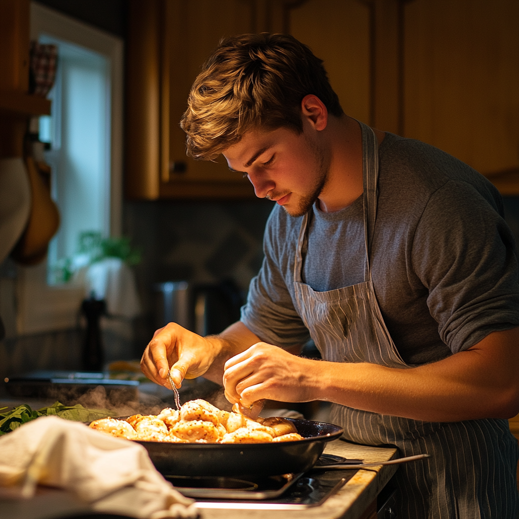 A young man in the kitchen | Source: Midjourney