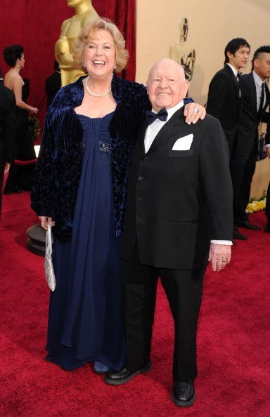 Mickey Rooney and his wife Jan Rooney arrive at the 82nd Annual Academy Awards held at Kodak Theatre on March 7, 2010, in Hollywood, California. | Source: Getty Images.