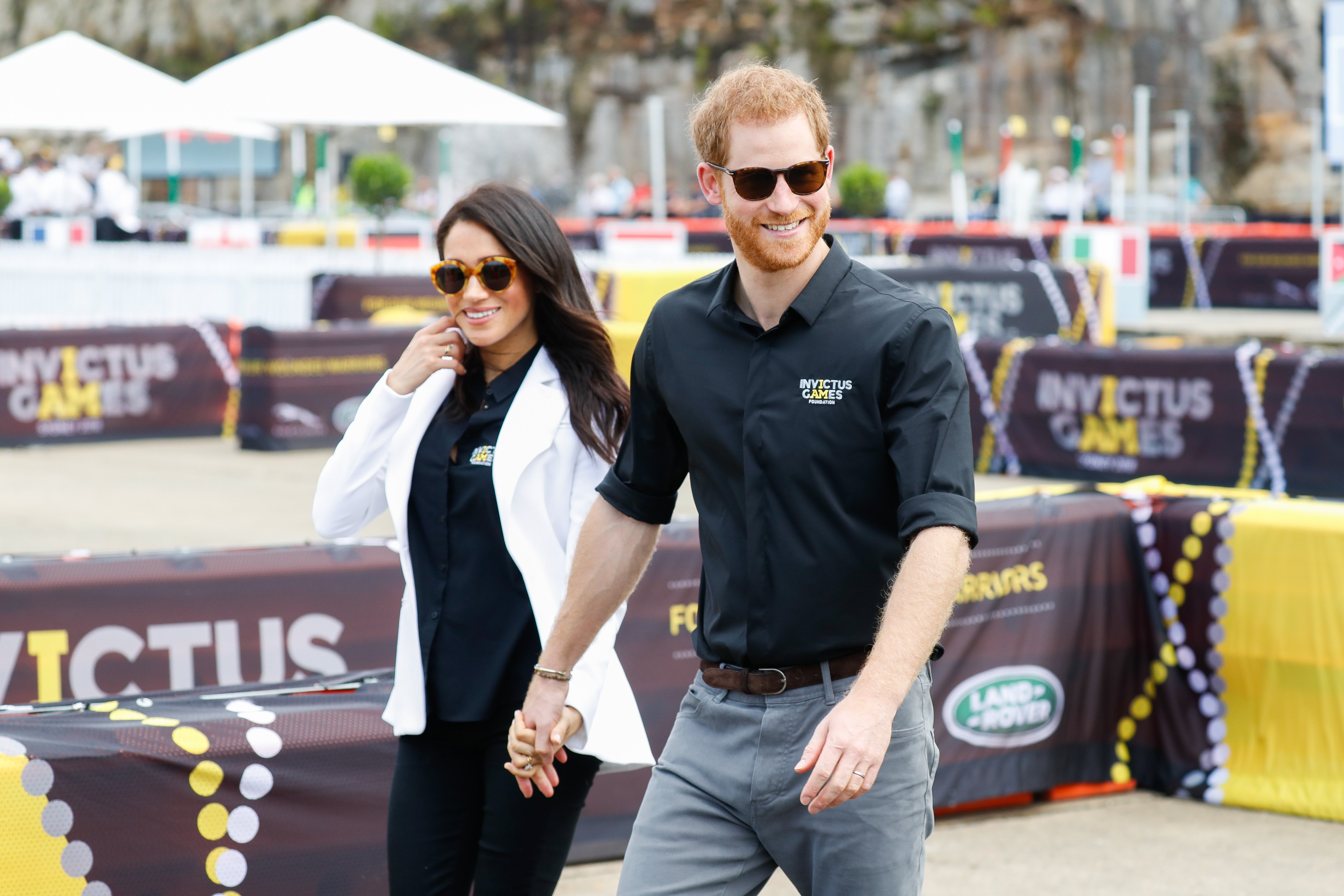 Le Prince Harry, Duc du Sussex et Meghan, Duchesse du Sussex lors de la journée de la JLR Drive à Cockatoo Island le 20 octobre 2018 à Sydney, Australie. | Photo : Getty Images