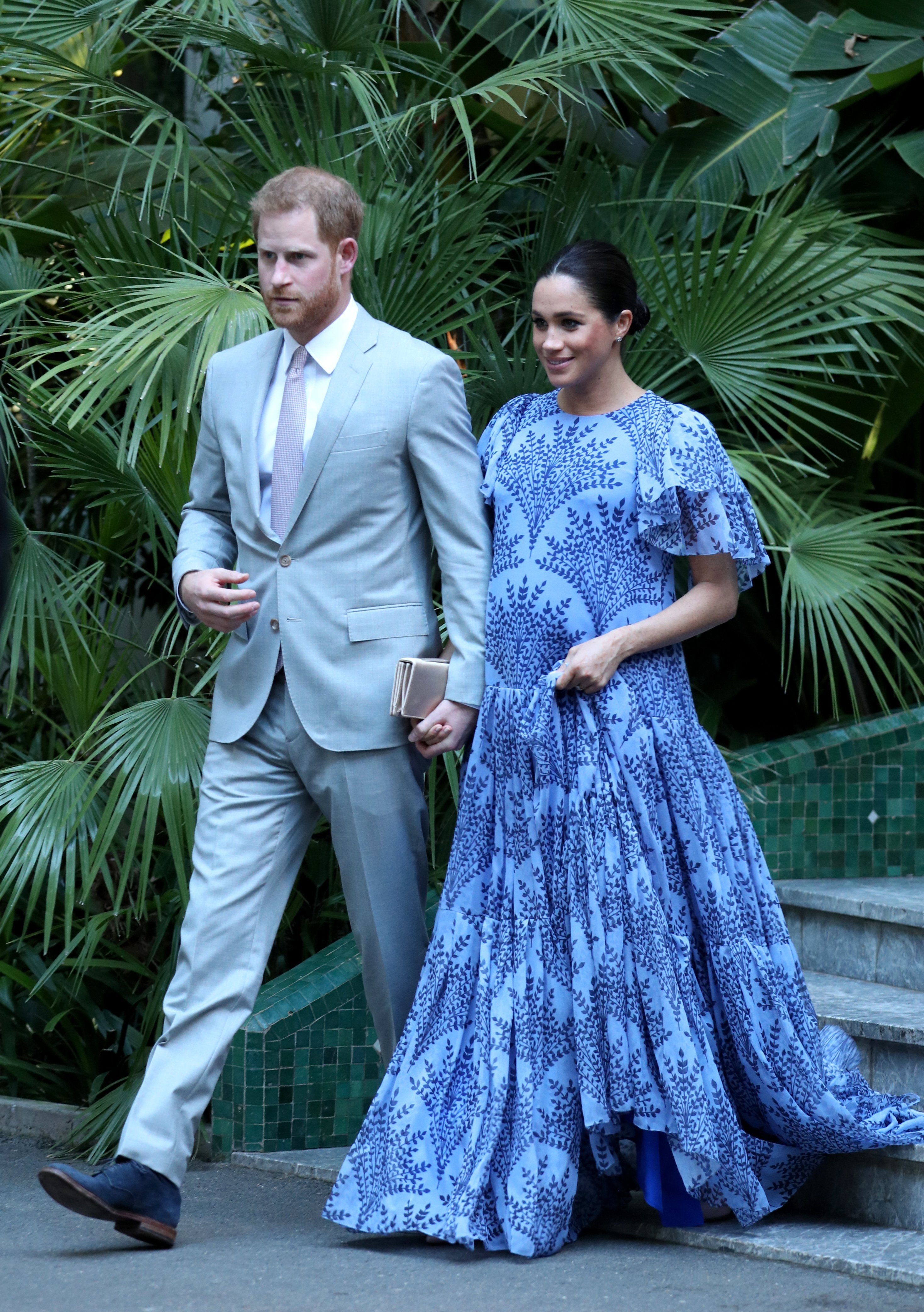 Meghan Markle and Prince Harry at the residence of King Mohammed VI of Morocco in February 2019 Photo: Getty Images