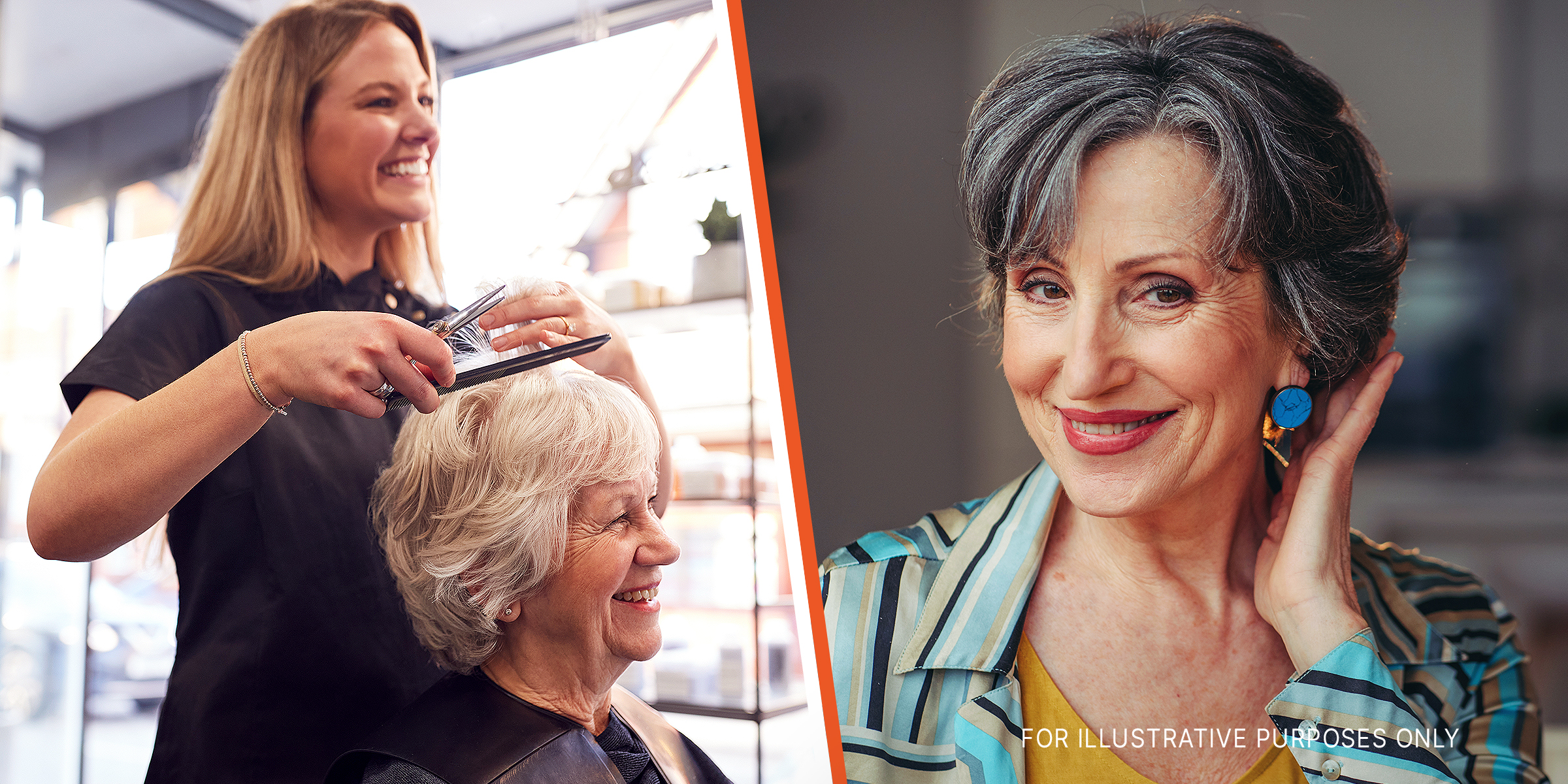 Hairdresser and older woman | Beautiful older woman | Source: Shutterstock