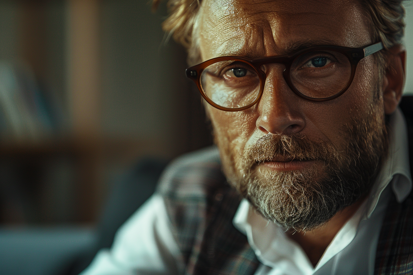 Close-up of a man's face | Source: Midjourney