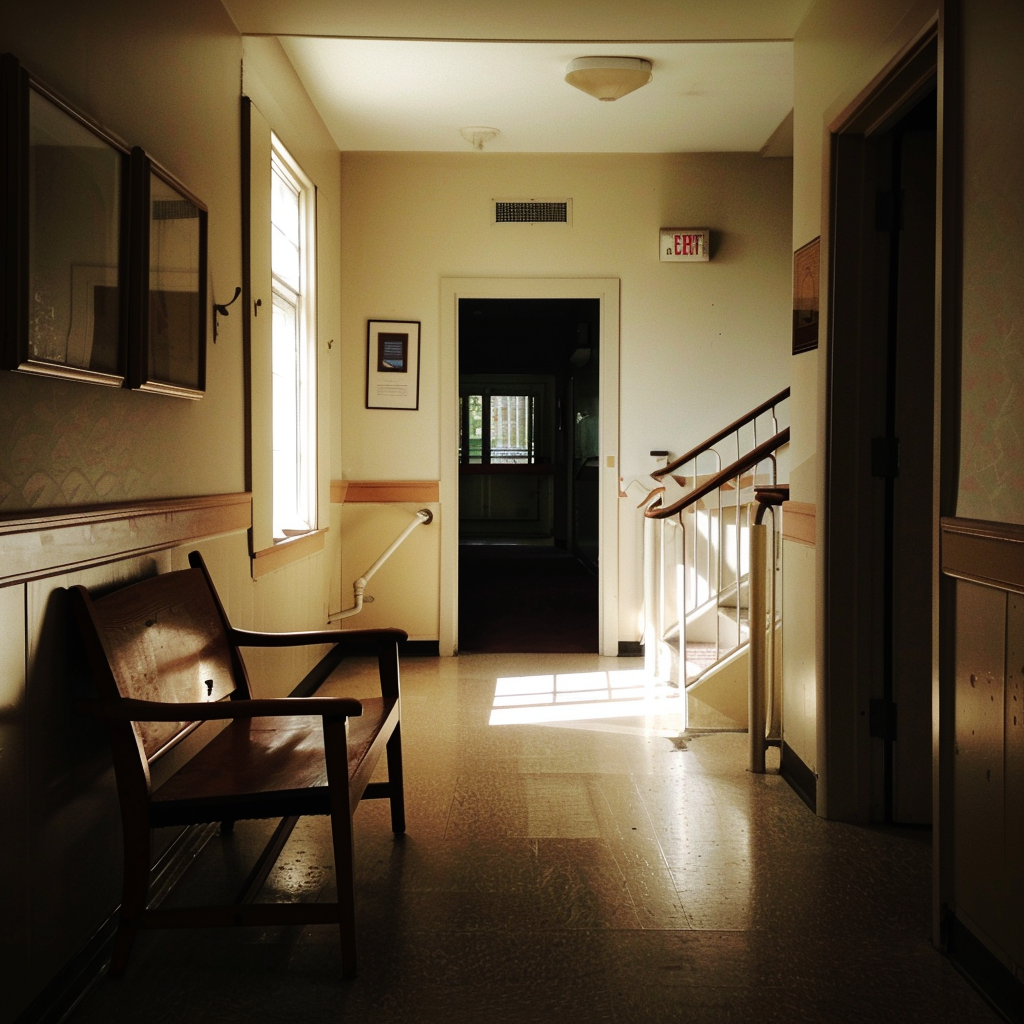 A hallway in a nursing home | Source: Midjourney