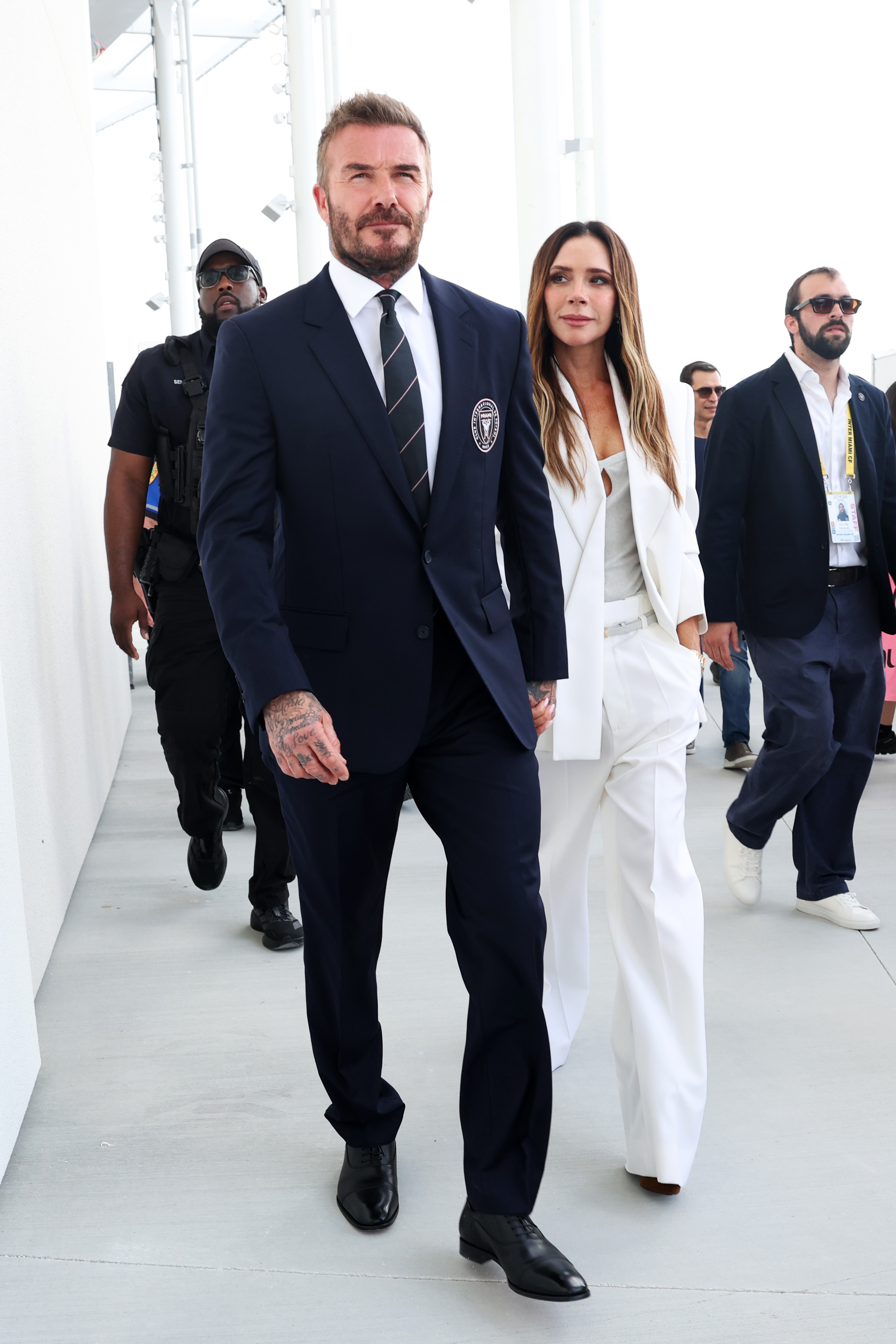 Sir David and Victoria Beckham attend the stadium's ribbon-cutting ceremony prior to the MLS match between Inter Miami CF and Austin FC at Nu Stadium on 4 April 2026 in Miami, Florida. | Source: Getty Images